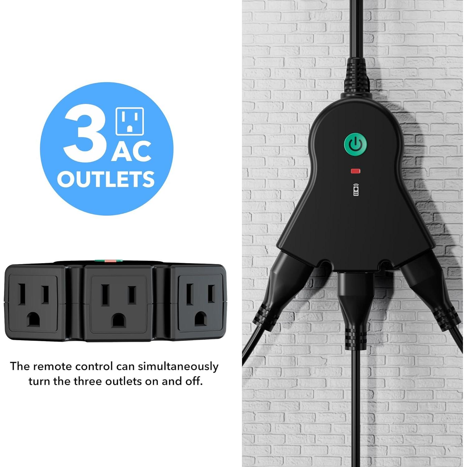 Enchufe Inalámbrico BN-LINK 3 Patas 15A Control Remoto