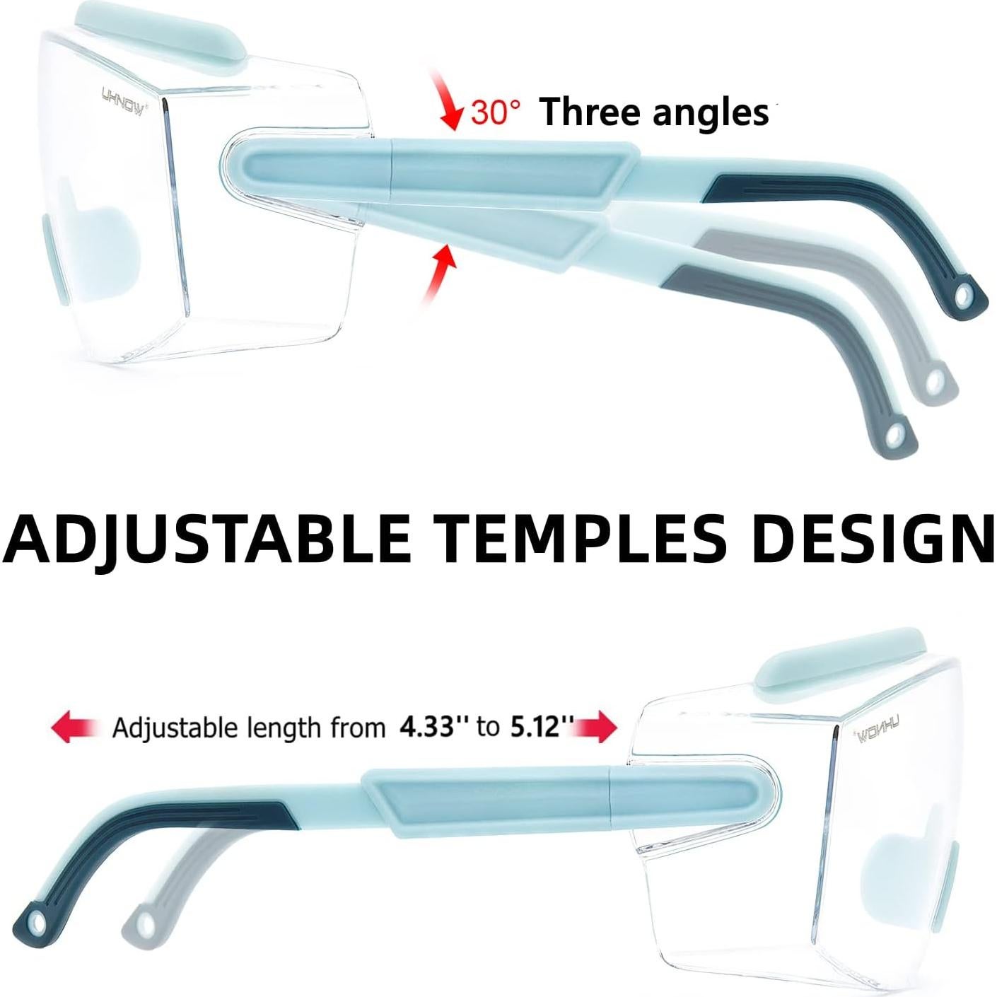 Gafas de Seguridad UKNOW Anti Niebla Envolventes Azul Bebé