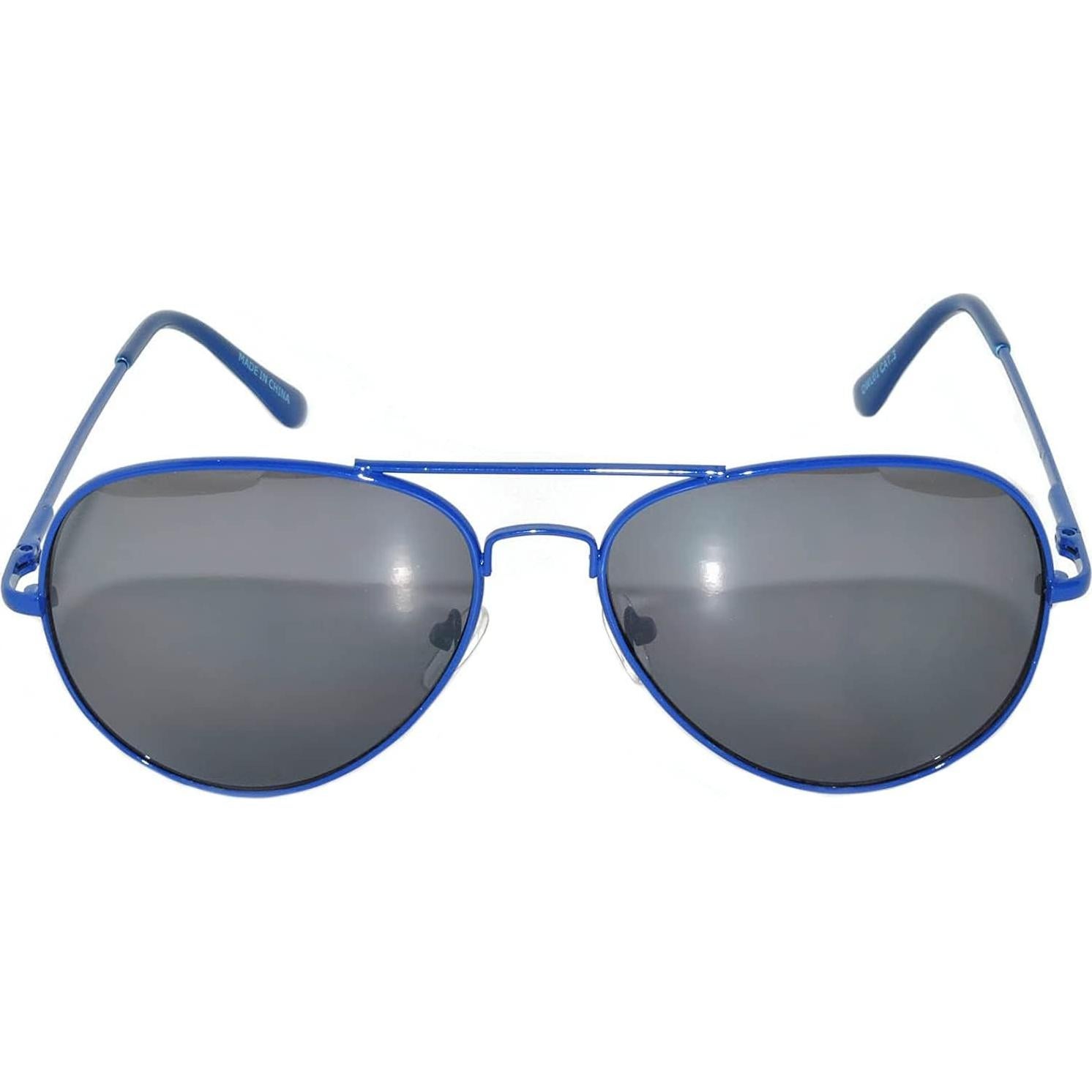 Aviator Sunglasses Womens Mens Spring Hinges Mirror and Smoke Lens with Metal Colorful Frame