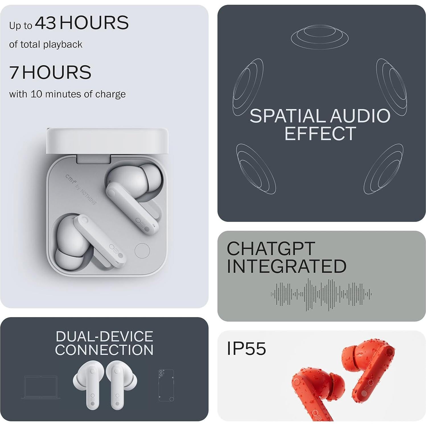 Auriculares Inalámbricos CMF Buds Pro 2 con ANC 50dB