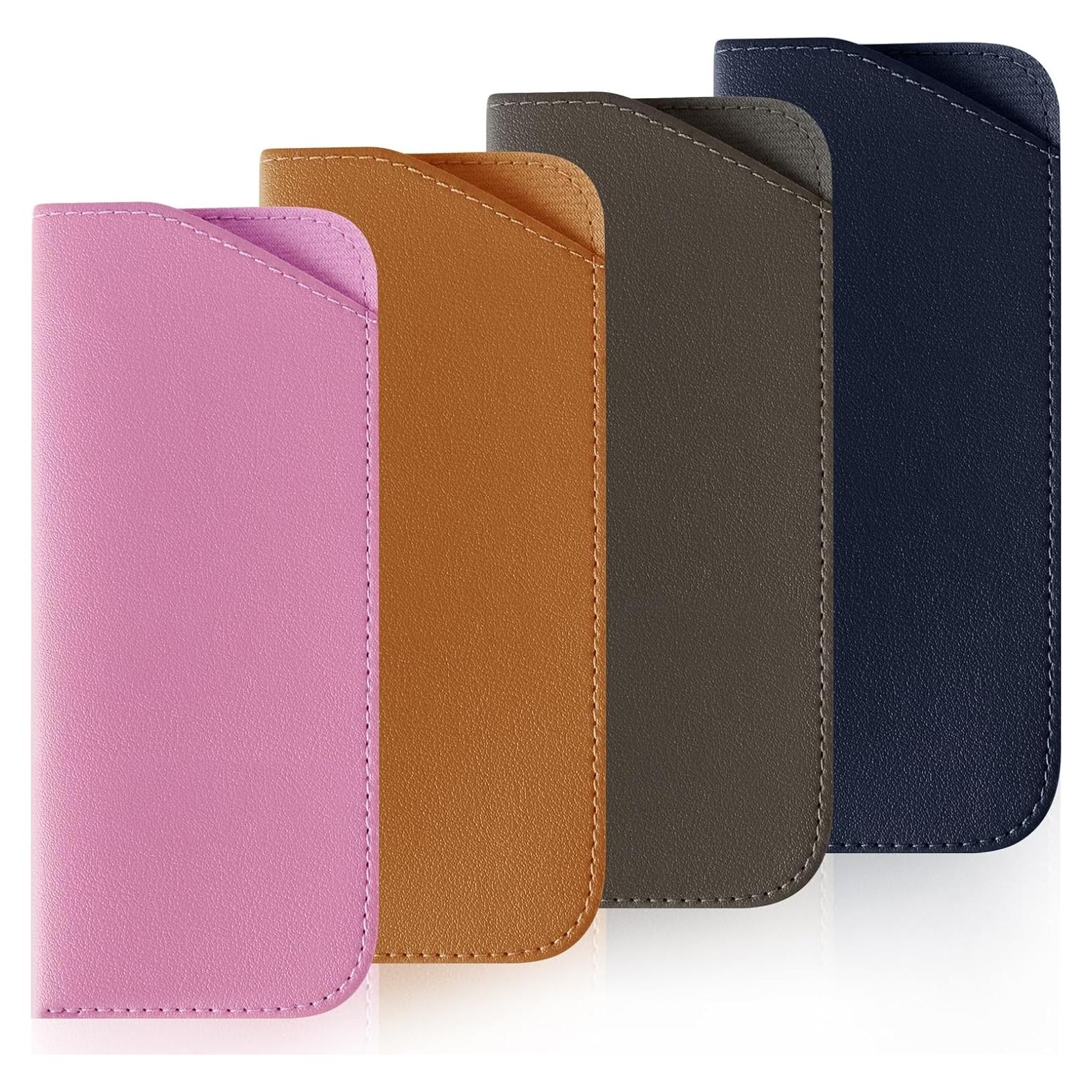 4 Fundas de Gafas Suaves de Cuero PU Multicolor Portátiles