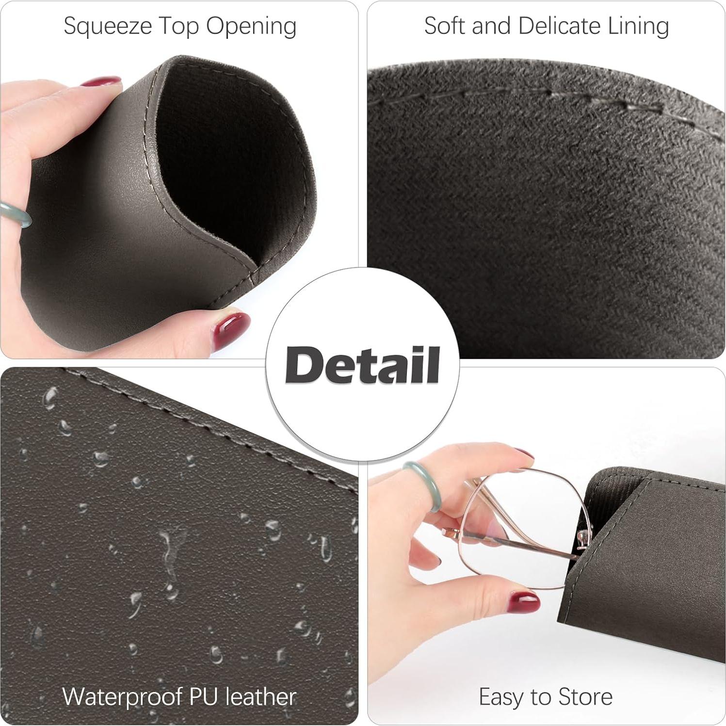 4 Fundas de Gafas Suaves de Cuero PU Multicolor Portátiles