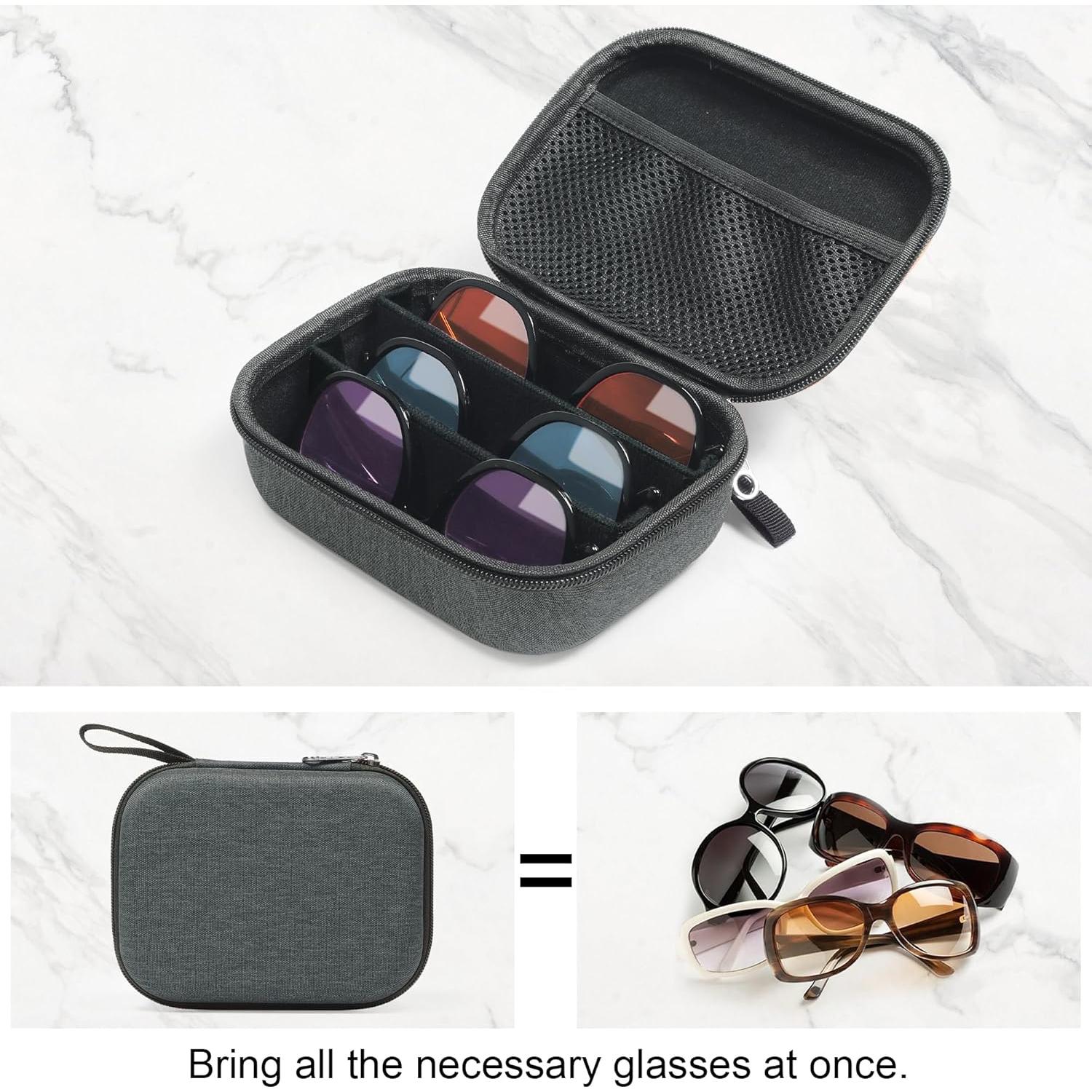 Estuche Organizador de Gafas Bukere Gris Oscuro 3 Compartimentos