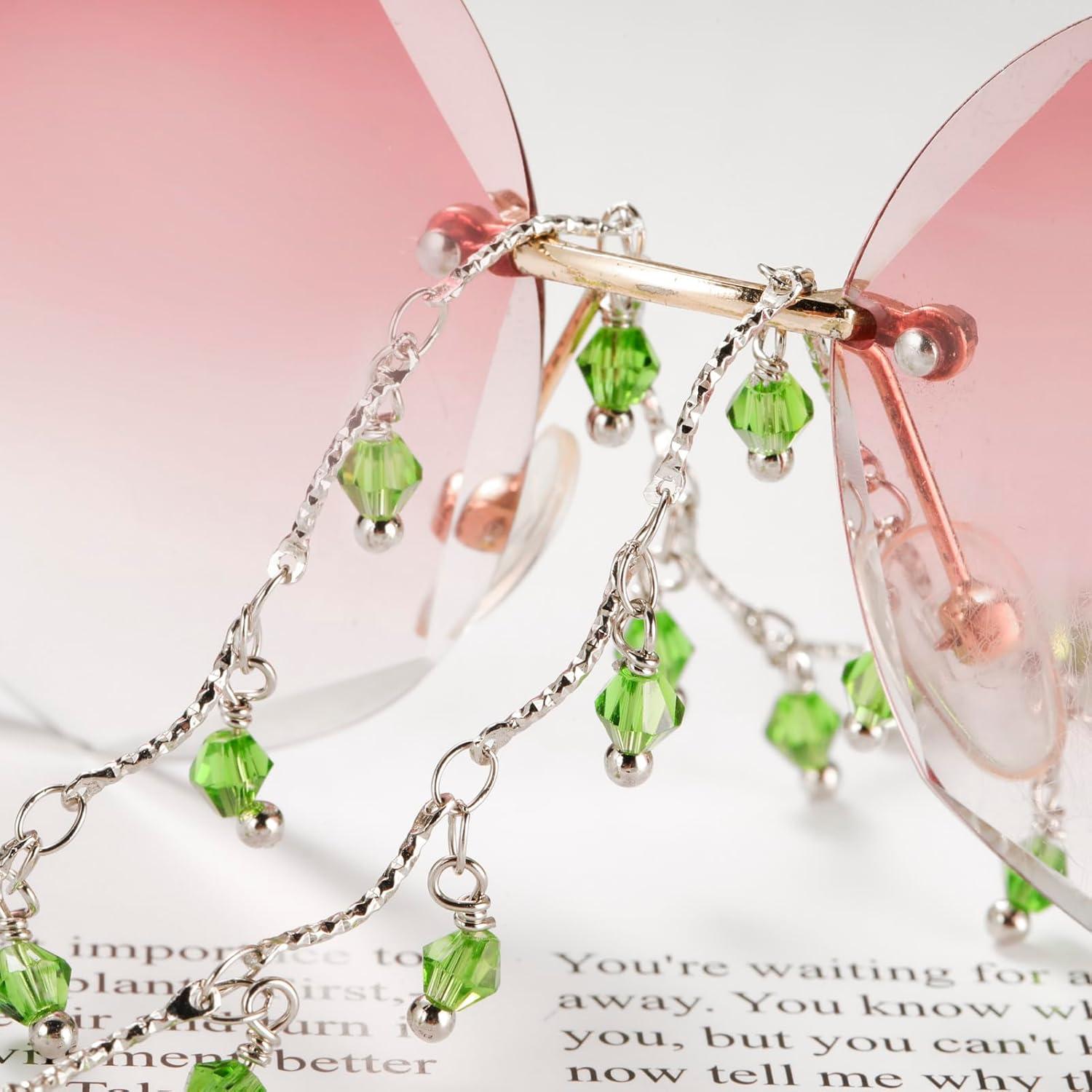 Cadena de Gafas LIKGREAT Verde Plateado 78.74 cm Ajustable