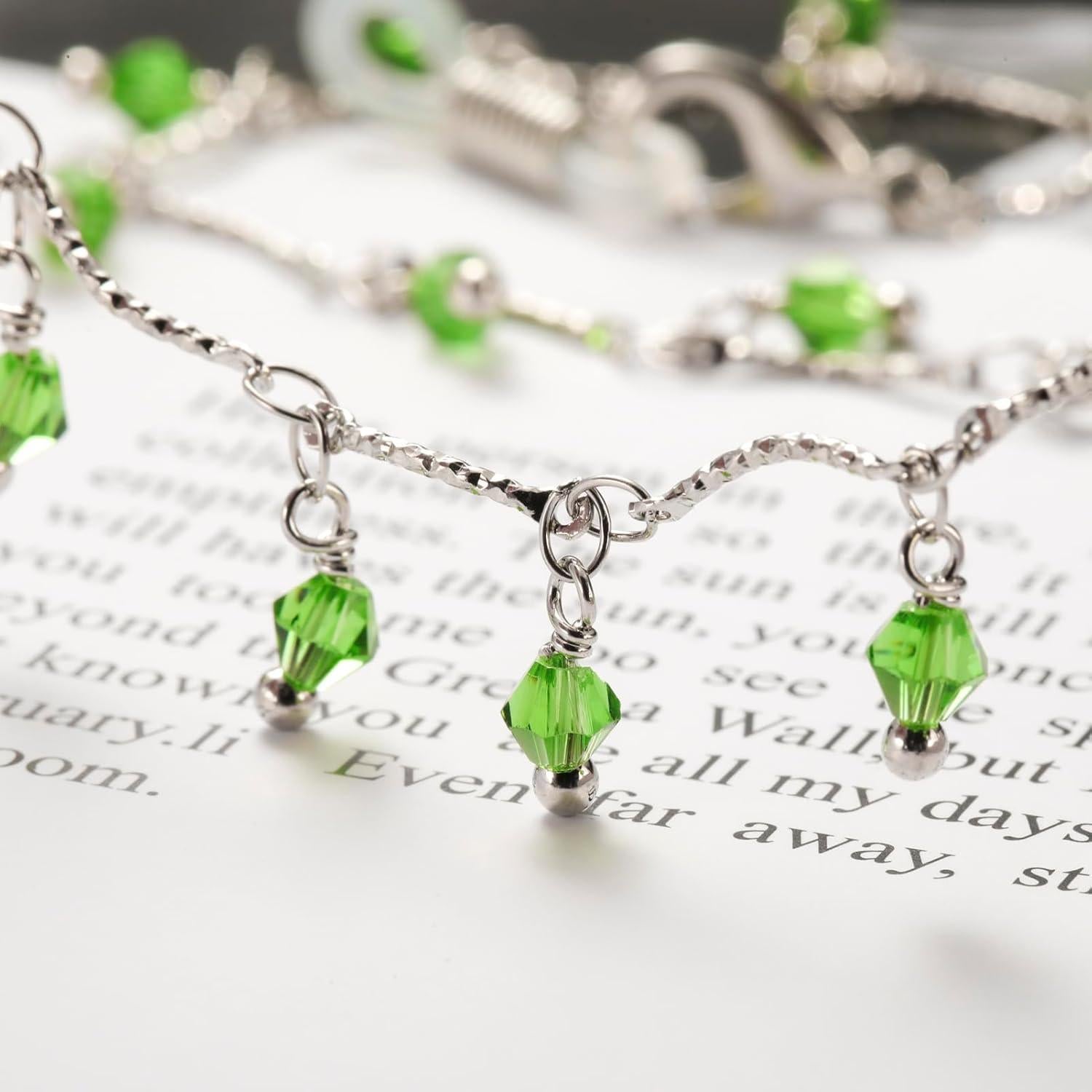 Cadena de Gafas LIKGREAT Verde Plateado 78.74 cm Ajustable