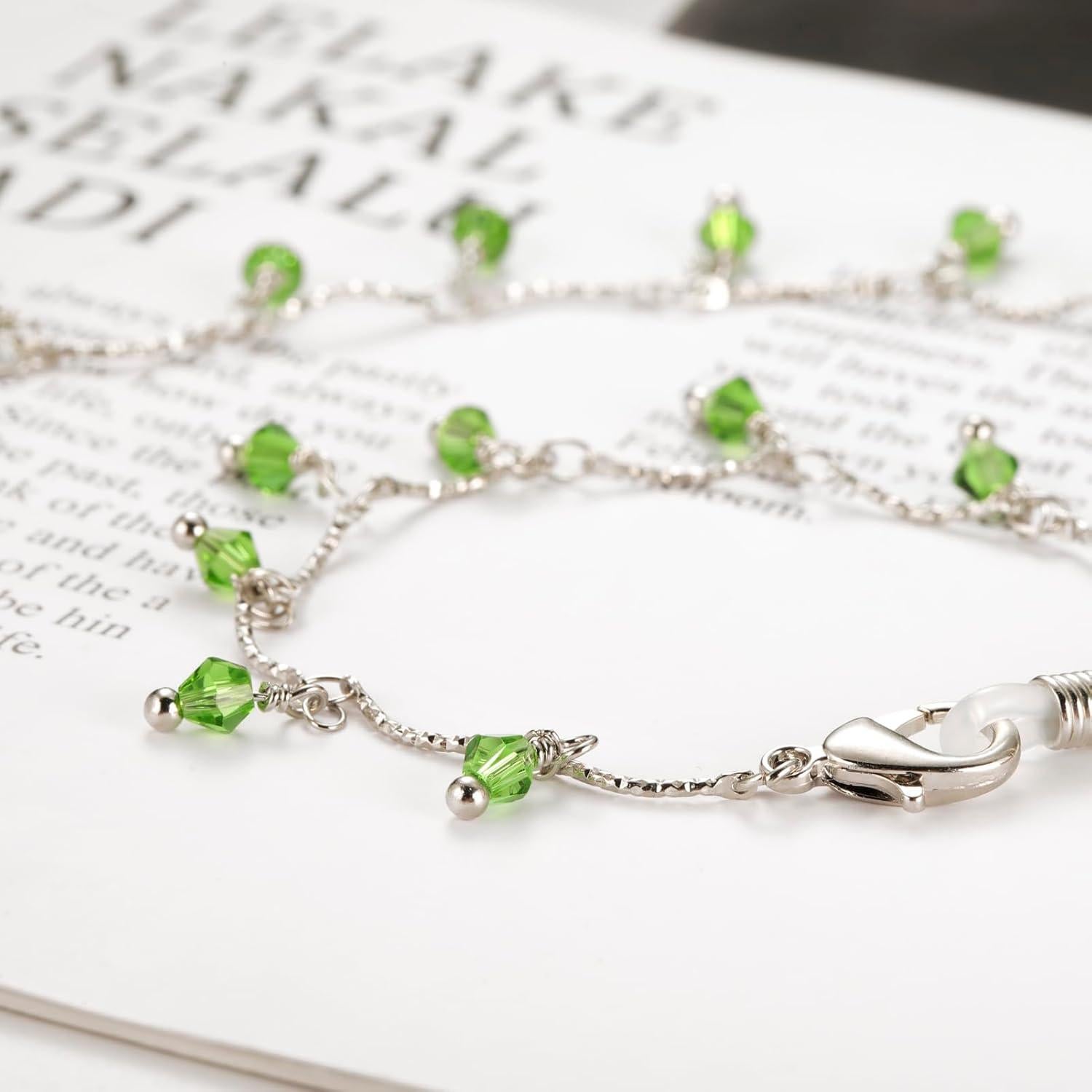 Cadena de Gafas LIKGREAT Verde Plateado 78.74 cm Ajustable