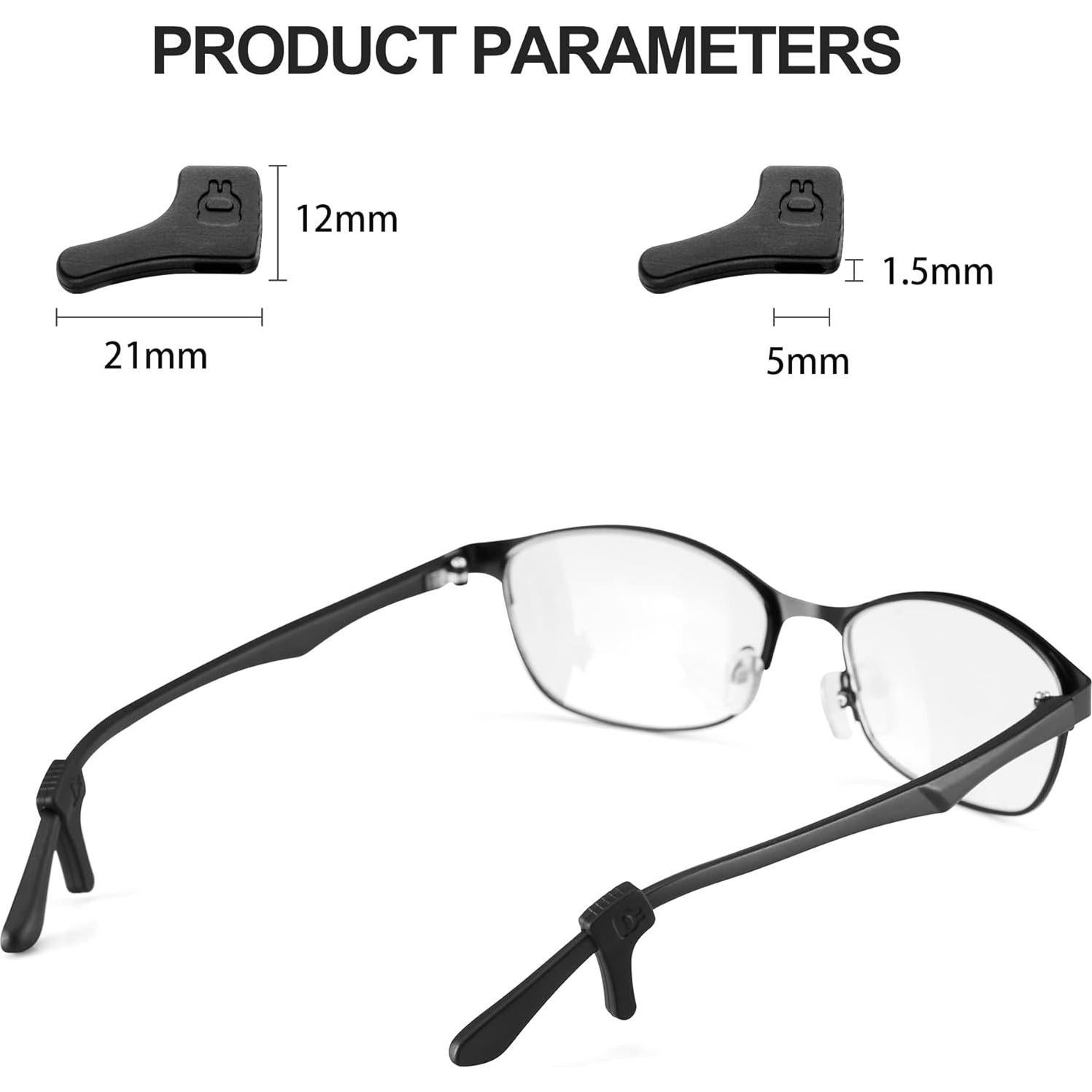 Sujetadores de Gafas Lvvfit Antideslizantes 10 Pares Negro