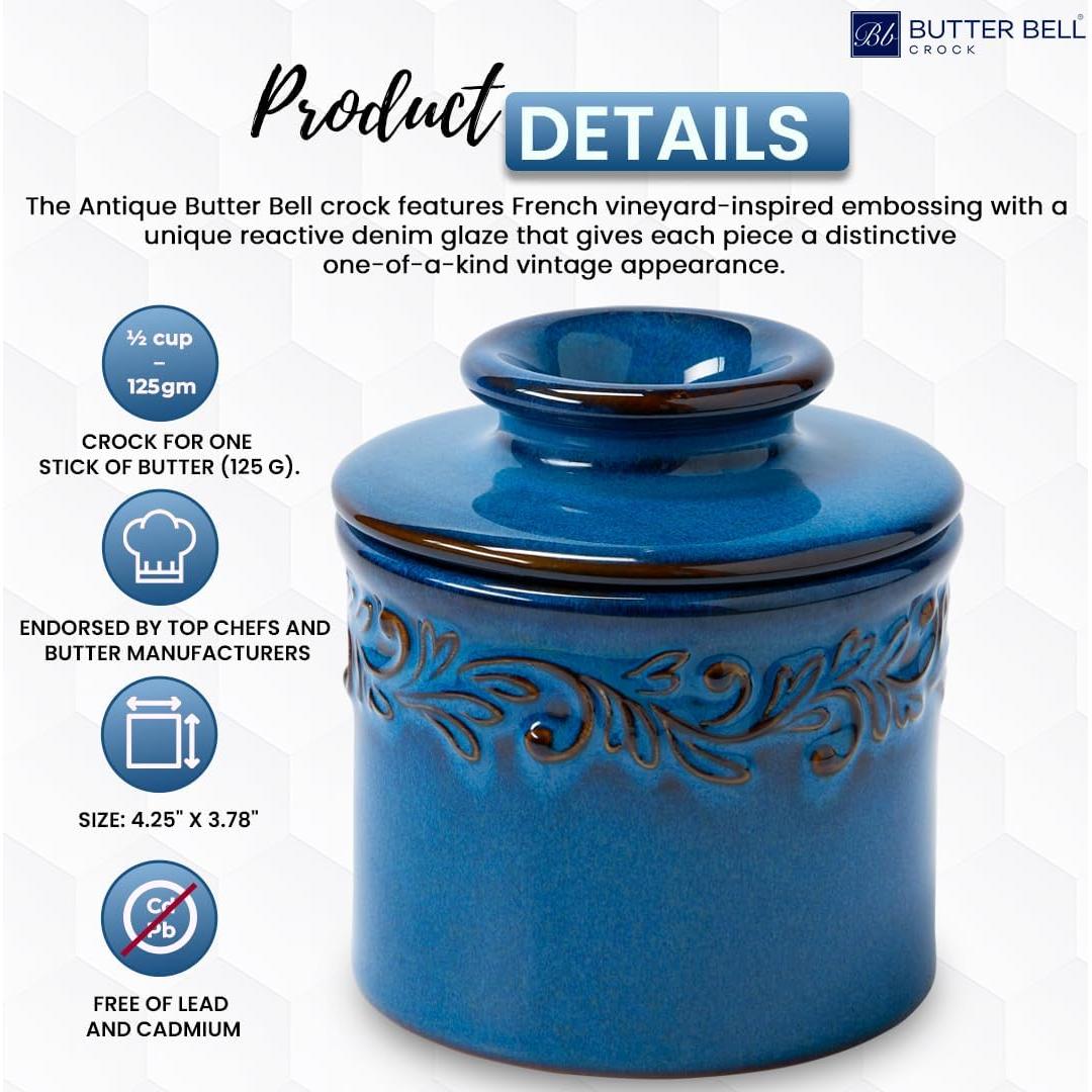 Butter Bell Crock L. Tremain Cerámica 125g Azul Denim