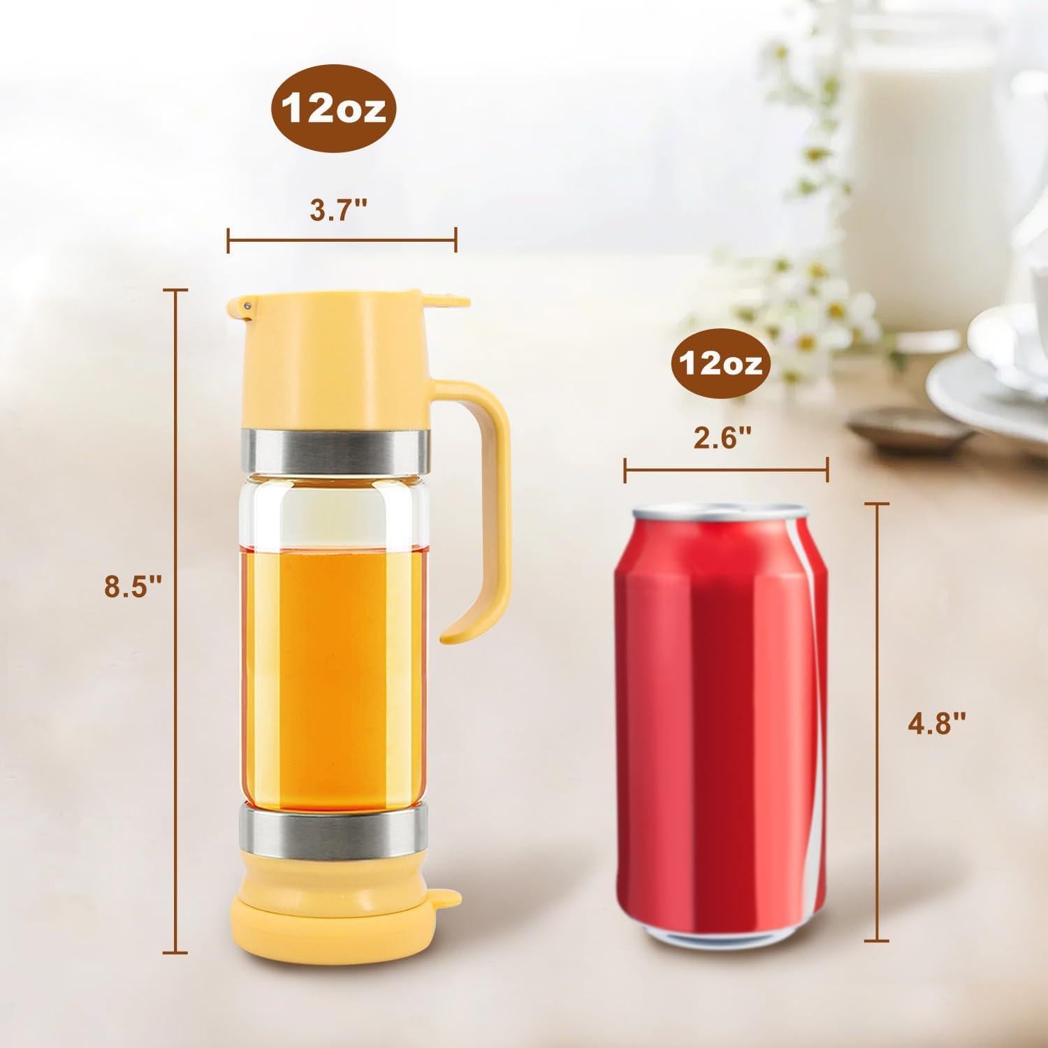 Dispensador de Miel de Vidrio 12oz Sin Goteo - Tarro Elegante