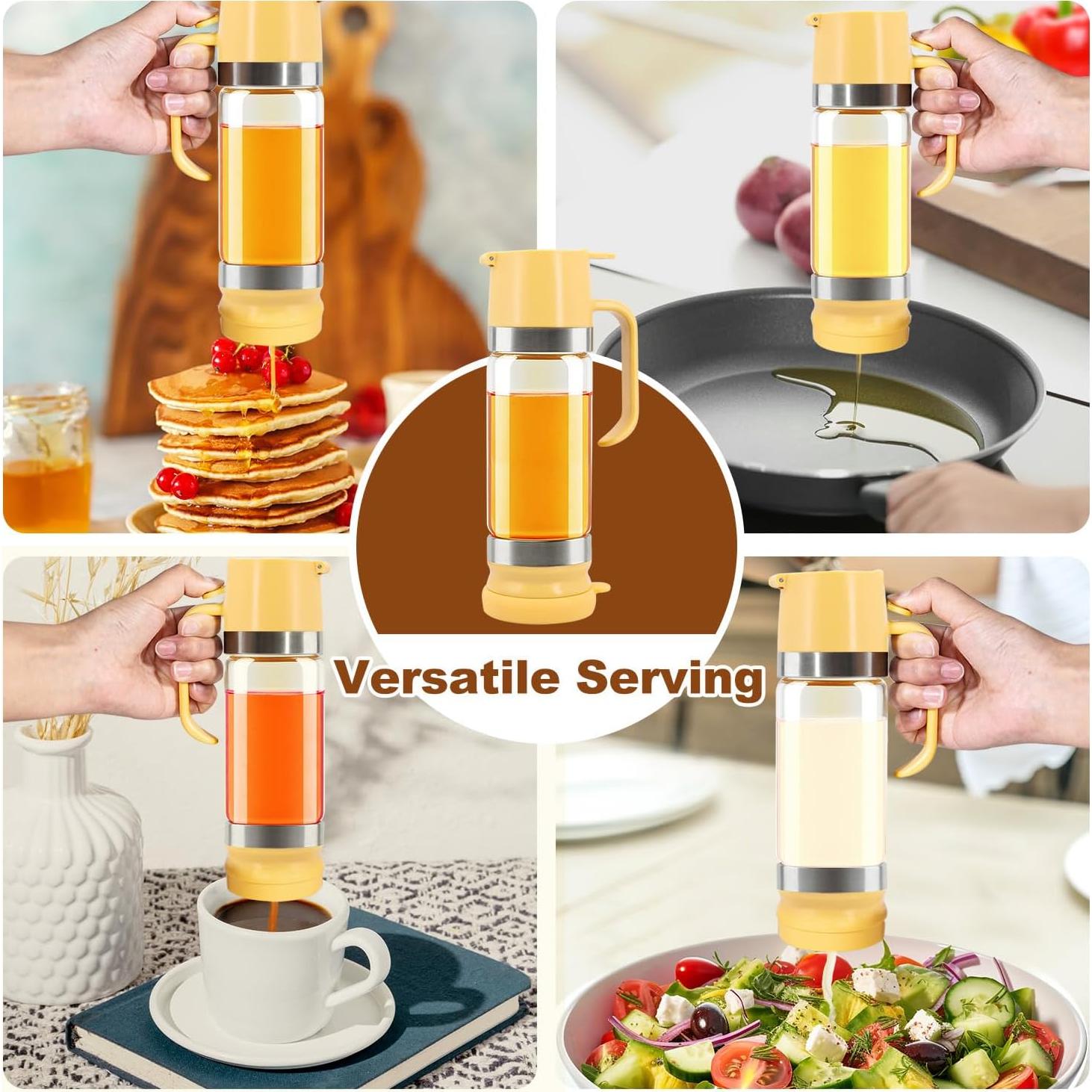 Dispensador de Miel de Vidrio 12oz Sin Goteo - Tarro Elegante