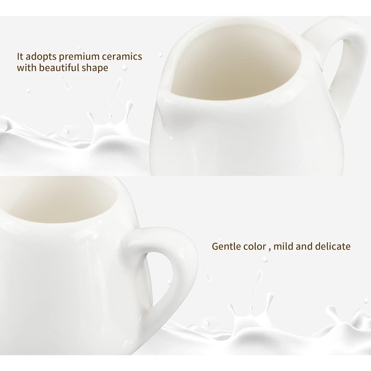 12 Mini Jarras de Cerámica Blanca 85g con Asa PTSGCAI