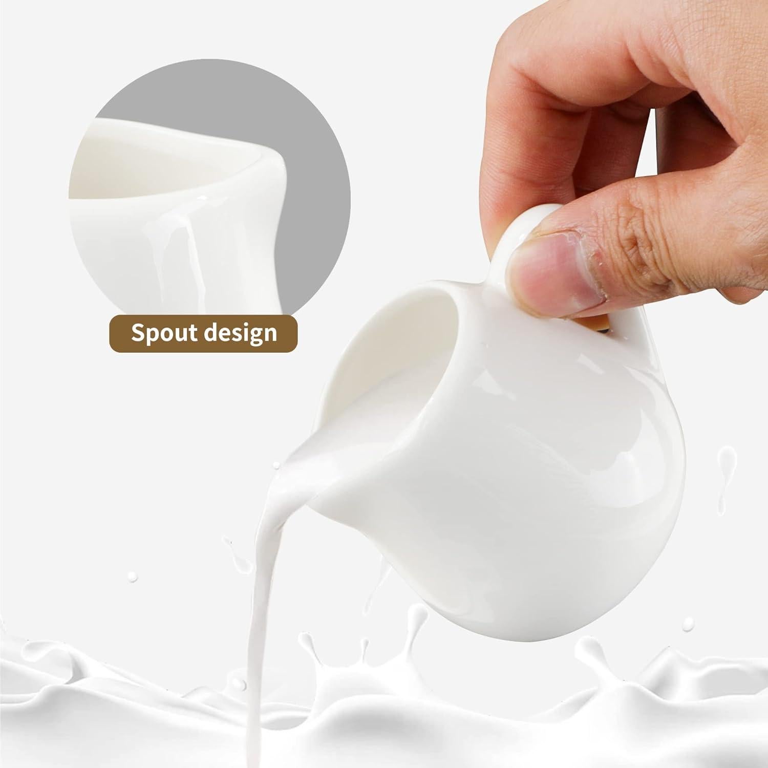 12 Mini Jarras de Cerámica Blanca 85g con Asa PTSGCAI