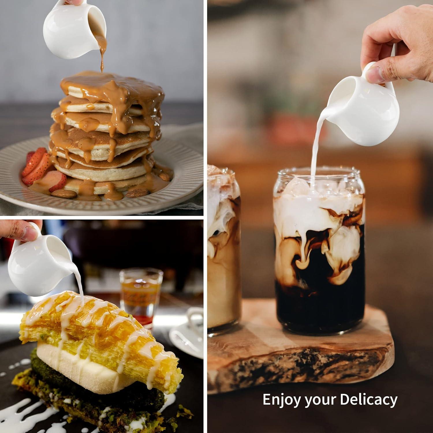 12 Mini Jarras de Cerámica Blanca 85g con Asa PTSGCAI