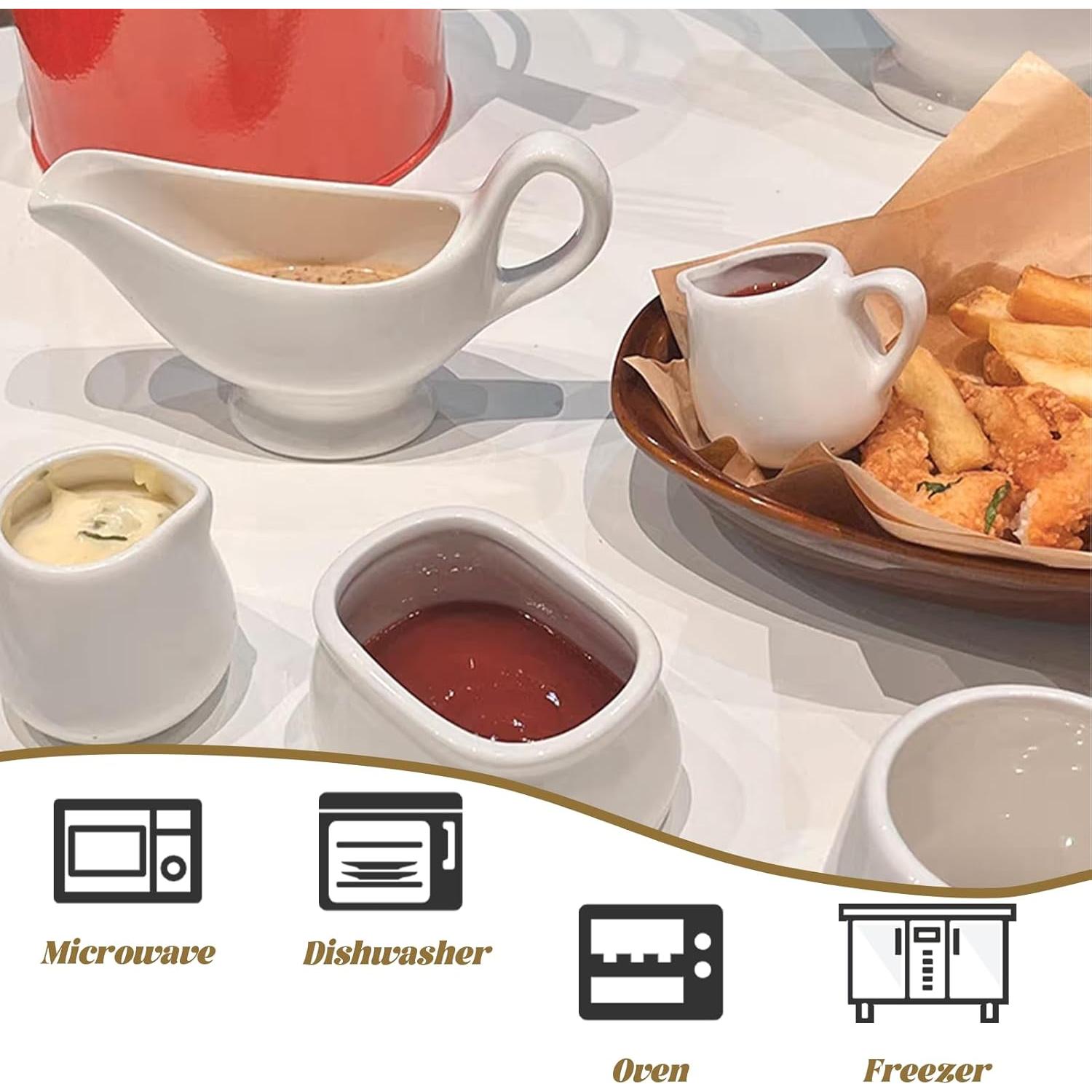 Paquete de 12 Jarras de Crema Mini GIWOSK 100 ml Cerámica Blanca