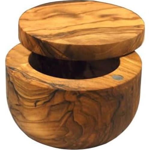 Caja de Sal de Madera de Olivo Naturally Med - 9.5 cm