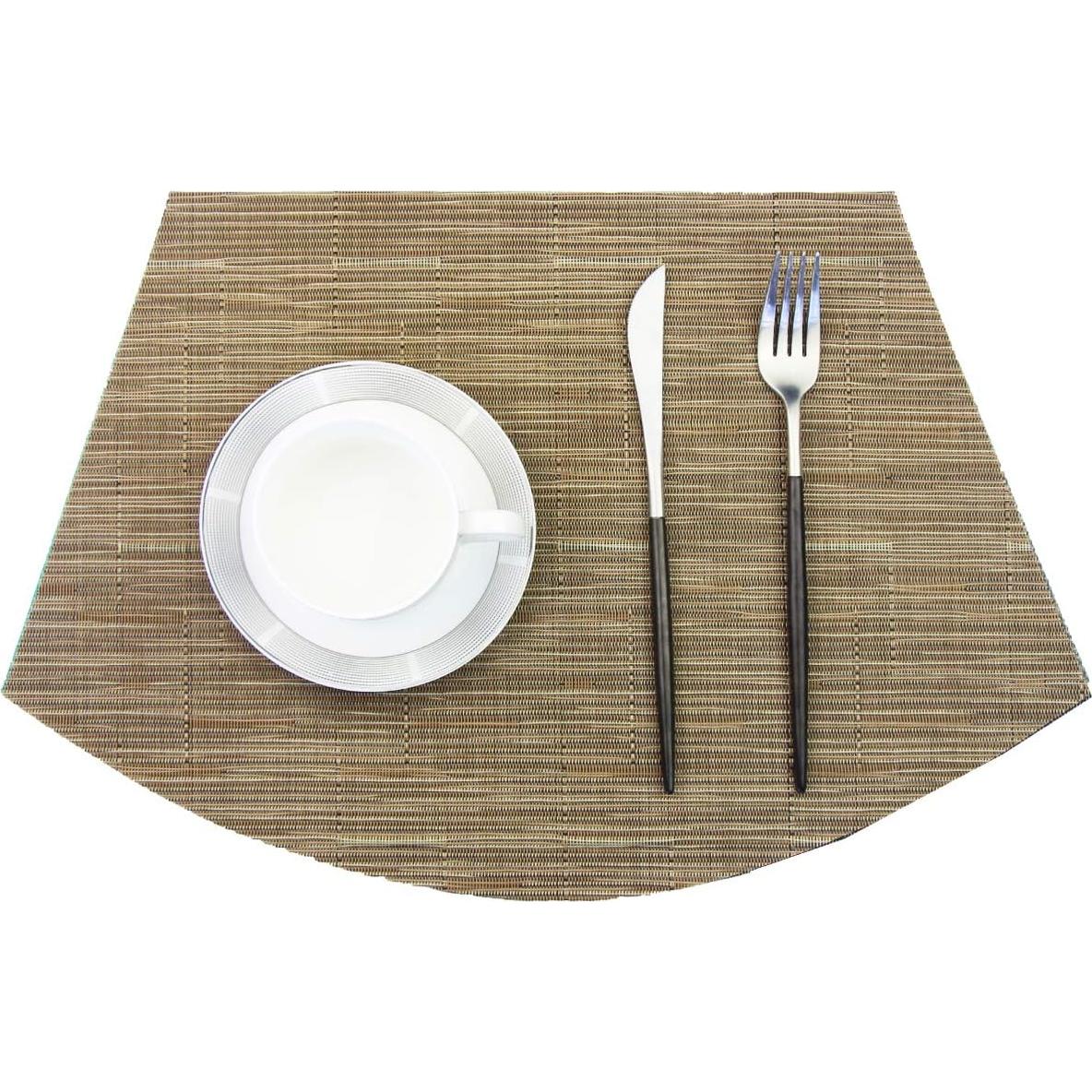 Juego de Manteles Individuales PIGCHCY 7 Piezas Beige Lavables