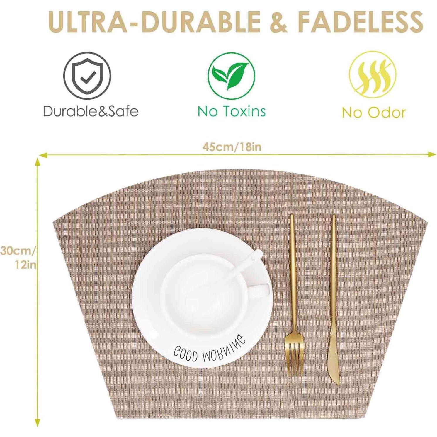 Juego de Manteles Redondos GIVERARE 4 Piezas 30x45cm Marrón