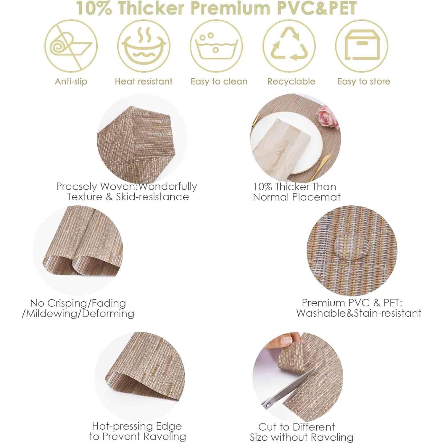 Juego de Manteles Redondos GIVERARE 4 Piezas 30x45cm Marrón