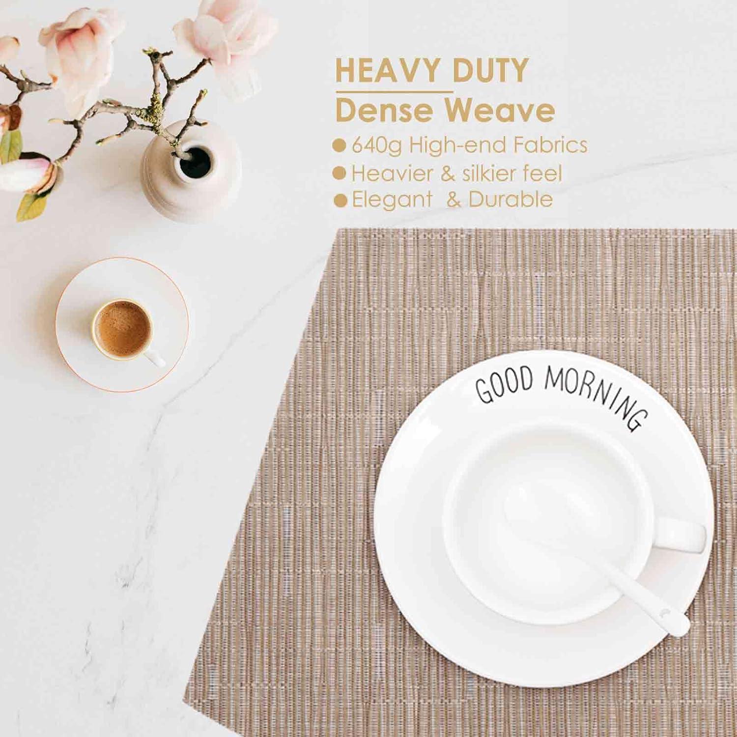 Juego de Manteles Redondos GIVERARE 4 Piezas 30x45cm Marrón