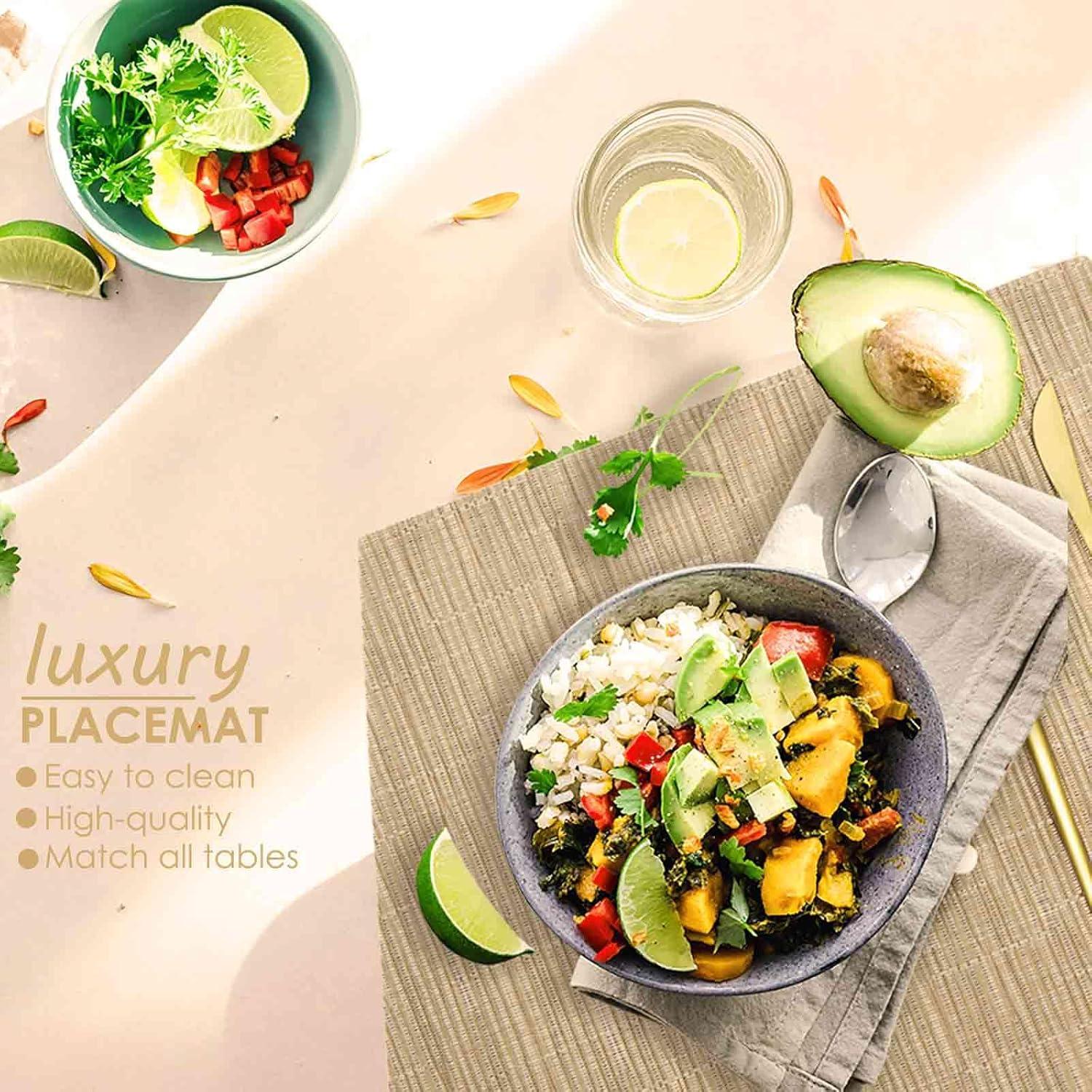 Juego de Manteles Redondos GIVERARE 4 Piezas 30x45cm Marrón