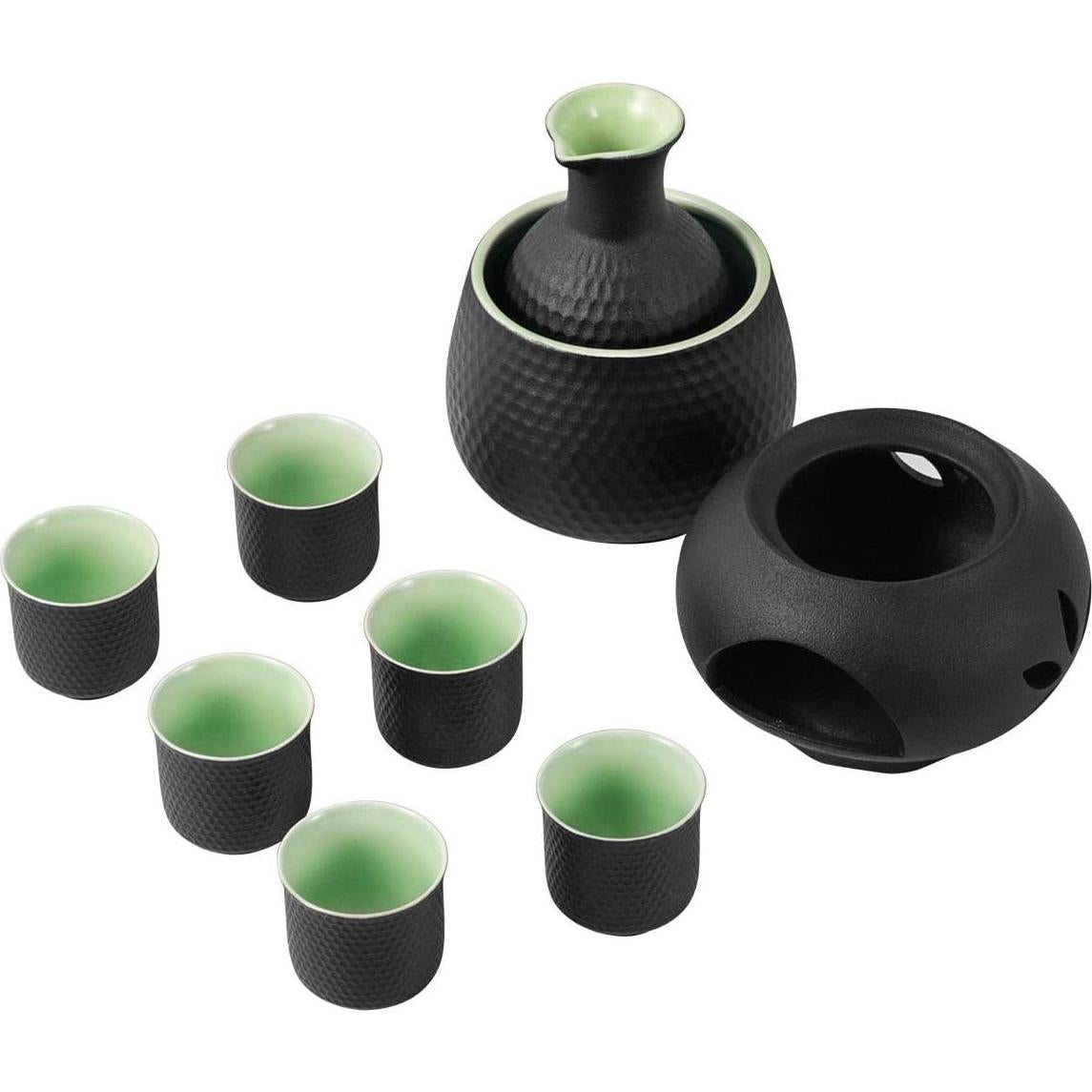 Juego de Tazas de Sake Cerámica Lyty con Calentador 9 Piezas