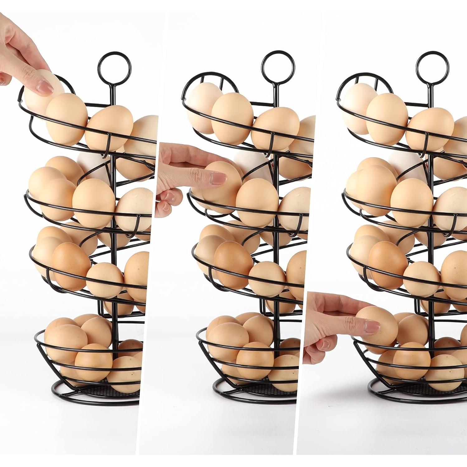 Soporte para Huevos de Metal Negro QUTREY Espiral 35.5cm