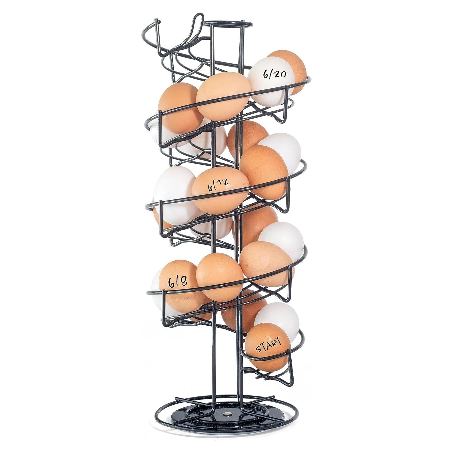 Soporte de Huevos Espiral Negro - Capacidad 36 Huevos