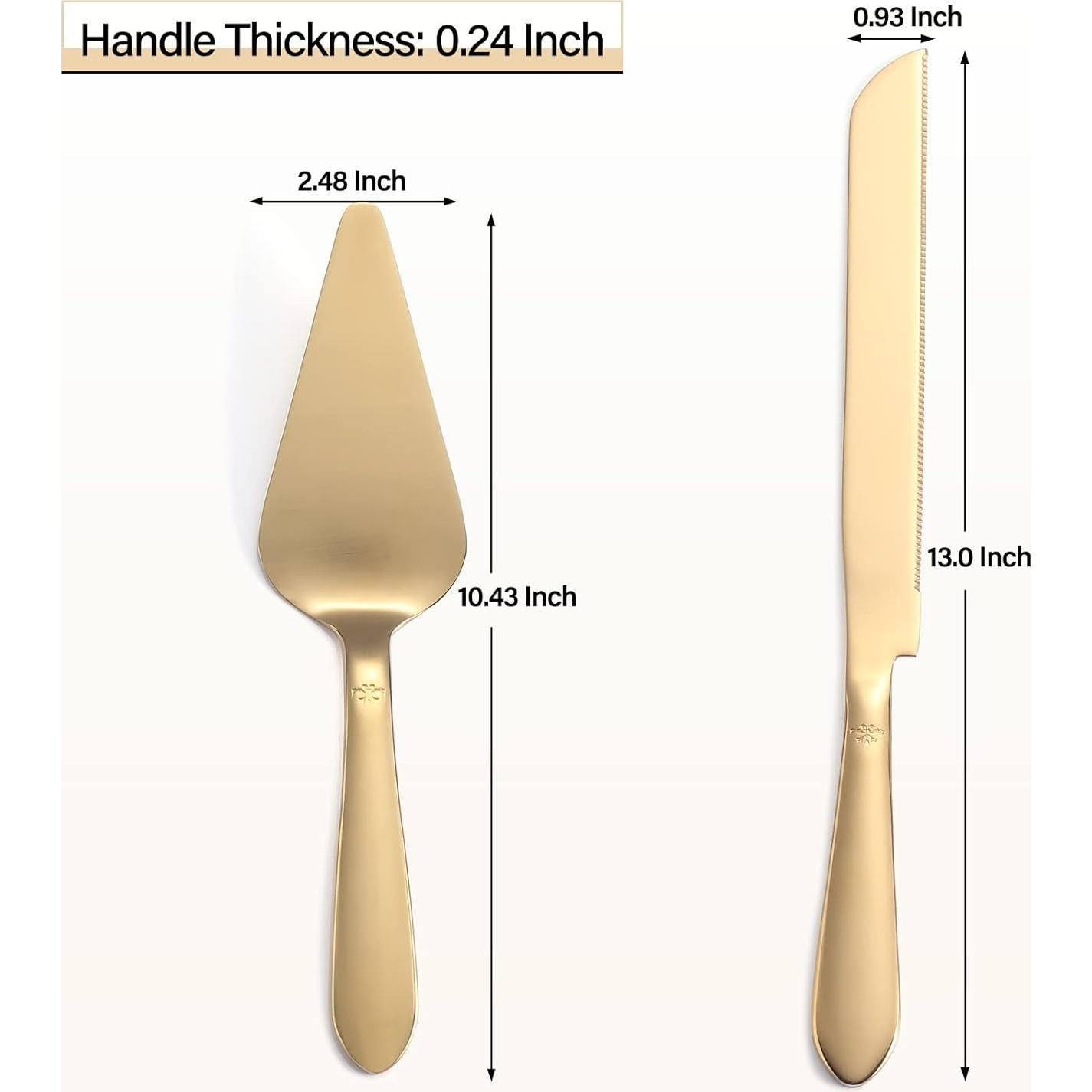 Juego de Cortadores de Pastel Eisinly Dorado 2 Pcs Acero Inoxidable