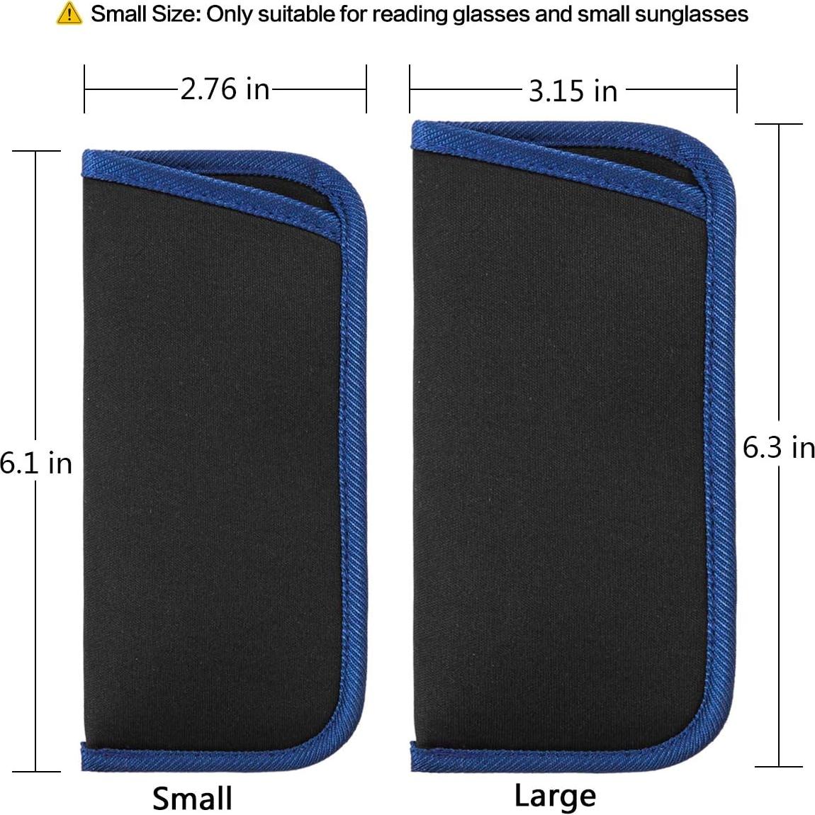 Paquete de 3 Fundas para Gafas Neopreno - Azul, Naranja, Rojo