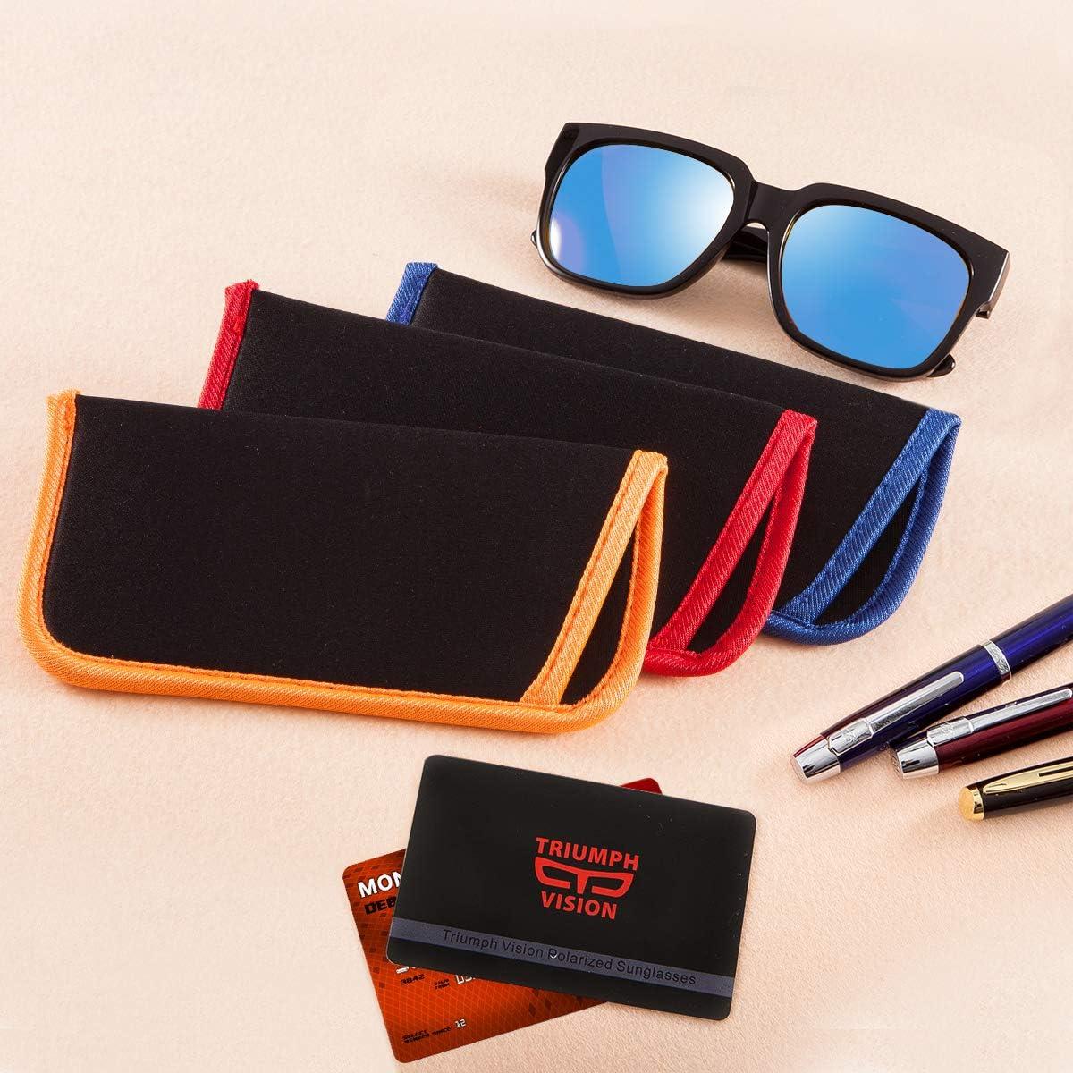 Paquete de 3 Fundas para Gafas Neopreno - Azul, Naranja, Rojo