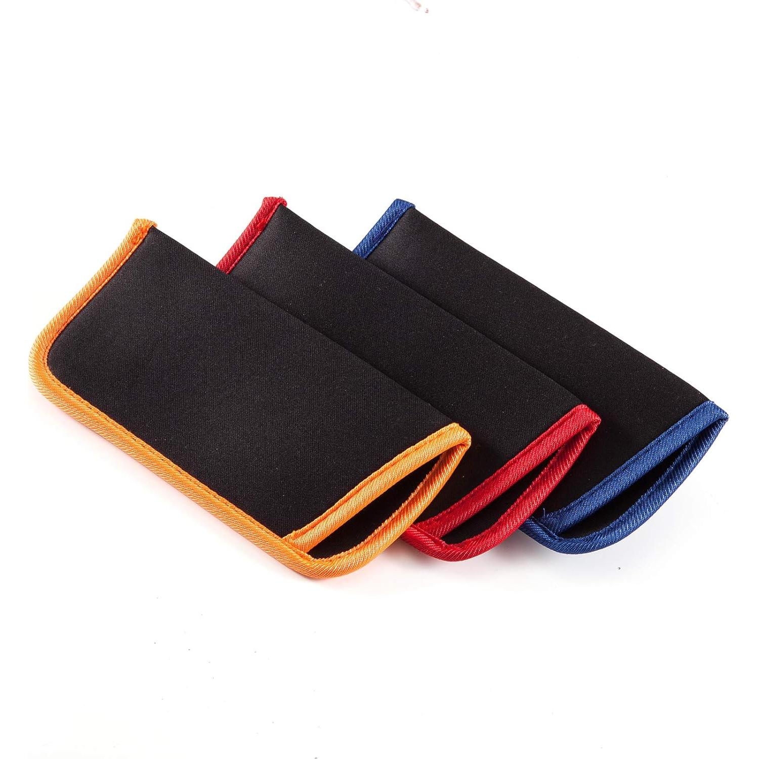 Paquete de 3 Fundas para Gafas Neopreno - Azul, Naranja, Rojo