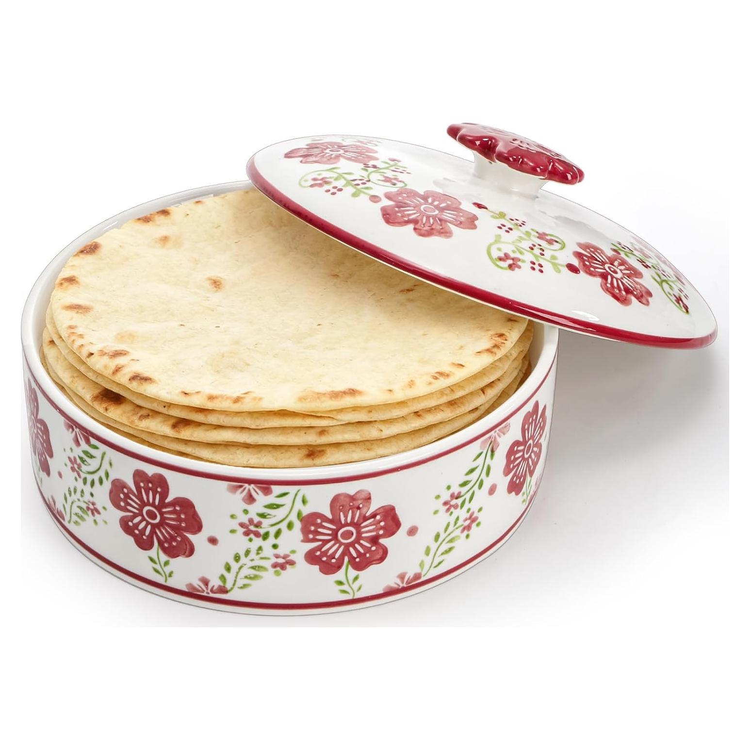 Calentador de Tortillas Cerámica Coloch 20.32 cm con Tapa Aislante