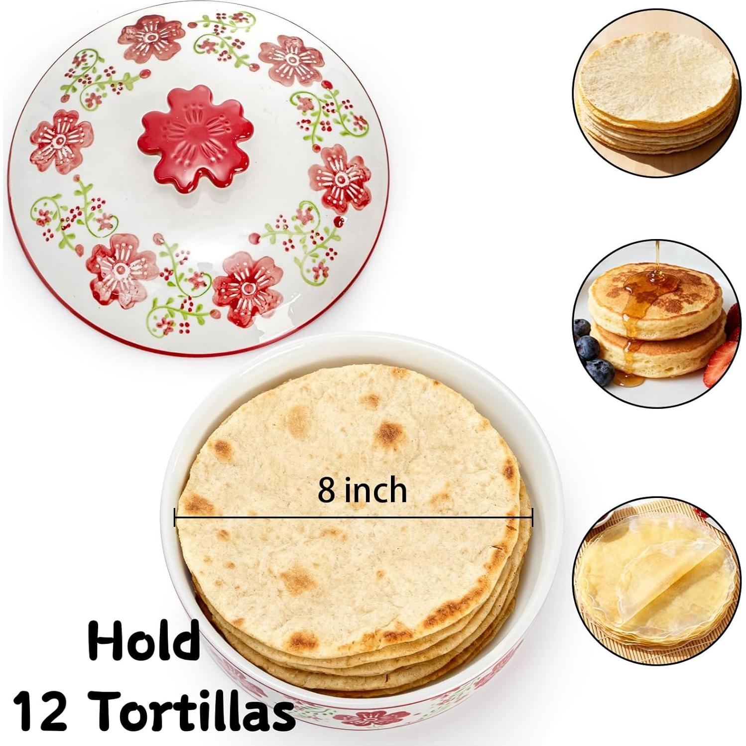 Calentador de Tortillas Cerámica Coloch 20.32 cm con Tapa Aislante