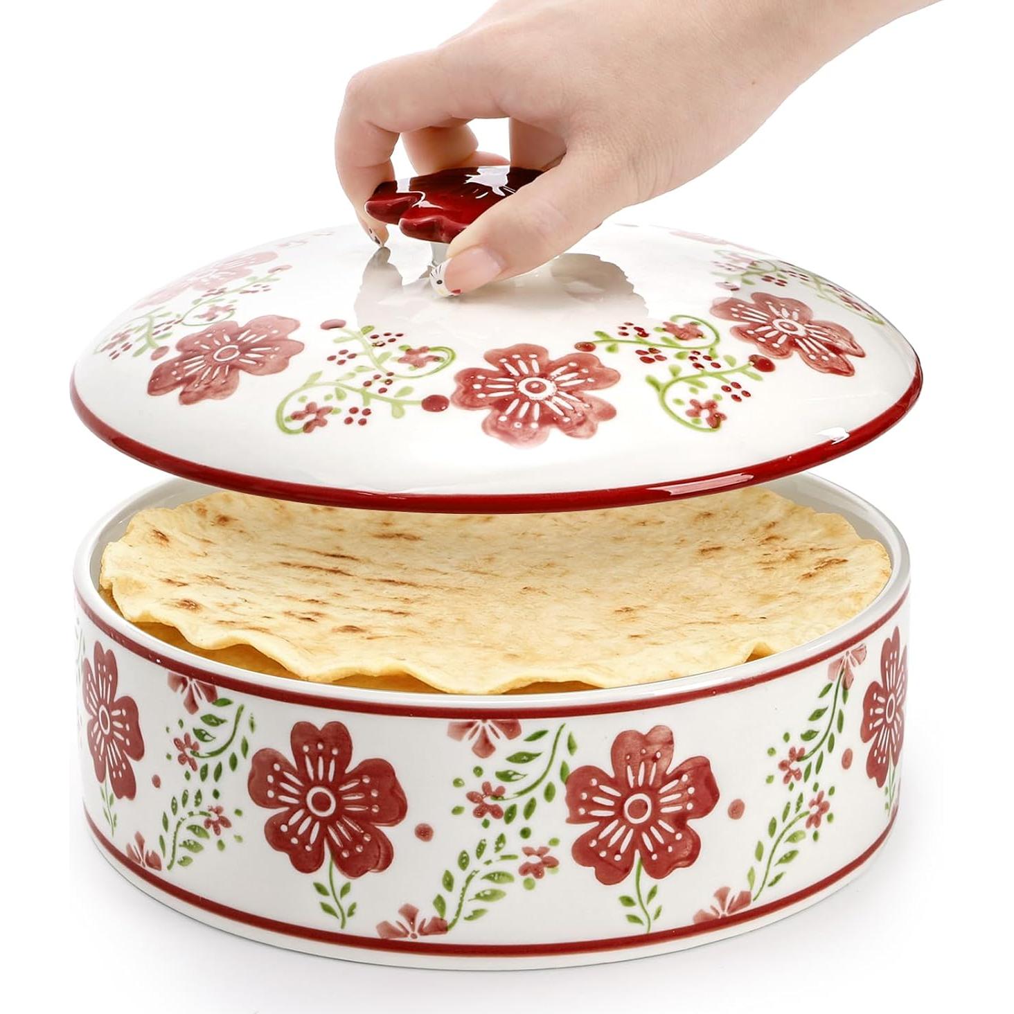 Calentador de Tortillas Cerámica Coloch 20.32 cm con Tapa Aislante