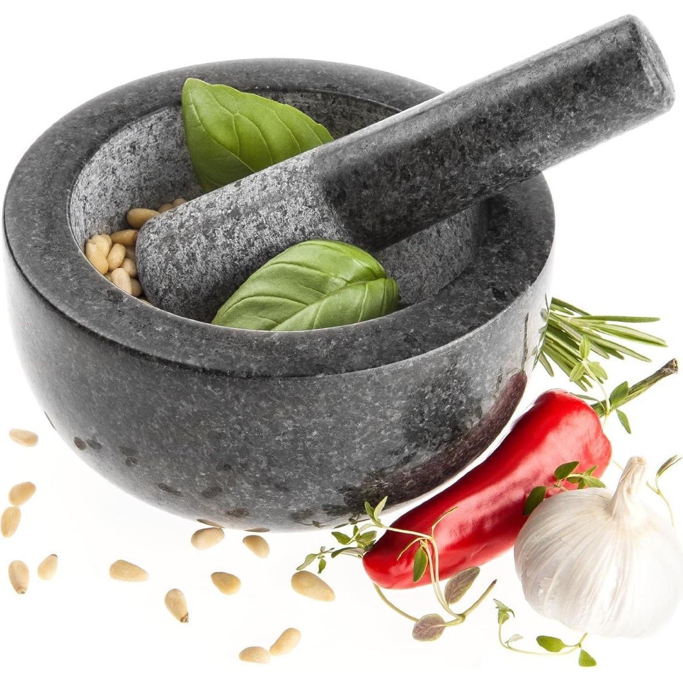 Mortero y Maja de Granito Negro Kota Japón 13.3 cm para Especias