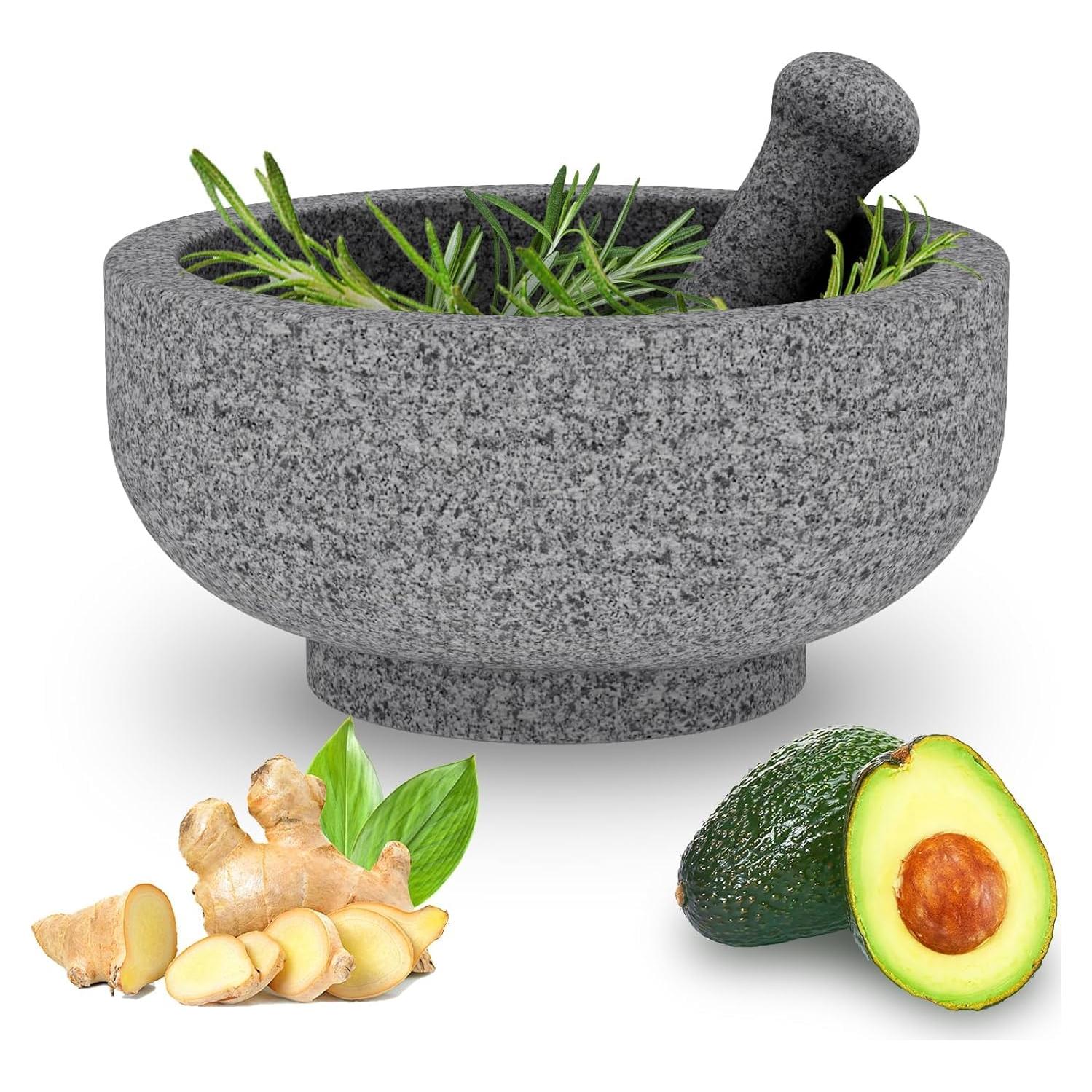 Mortero y Maja Grande Etholive 6.5 Tazas Granito Doble Uso