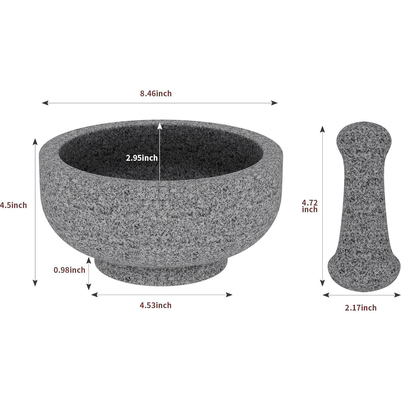 Mortero y Maja Grande Etholive 6.5 Tazas Granito Doble Uso