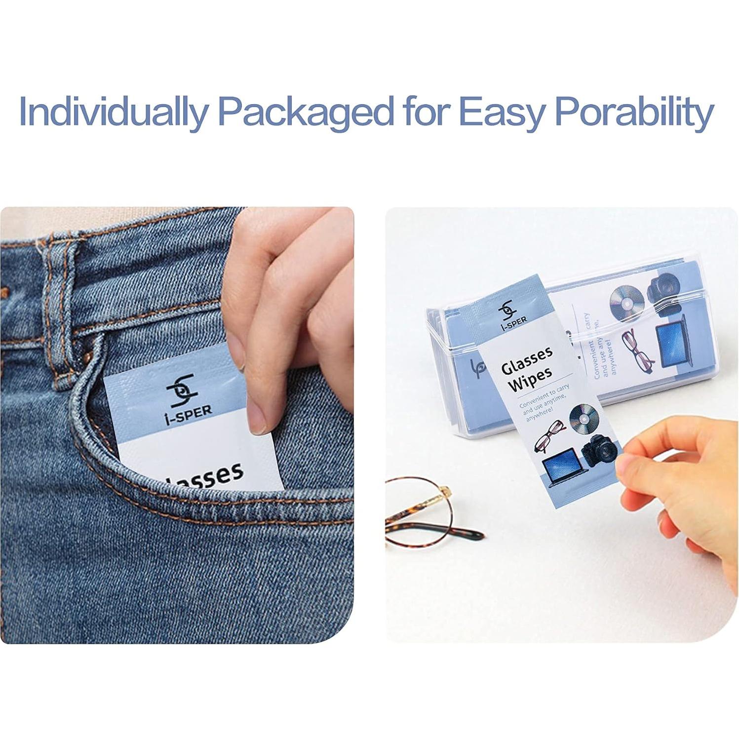 Toallitas de Limpieza I-sper 250PCS para Gafas y Pantallas