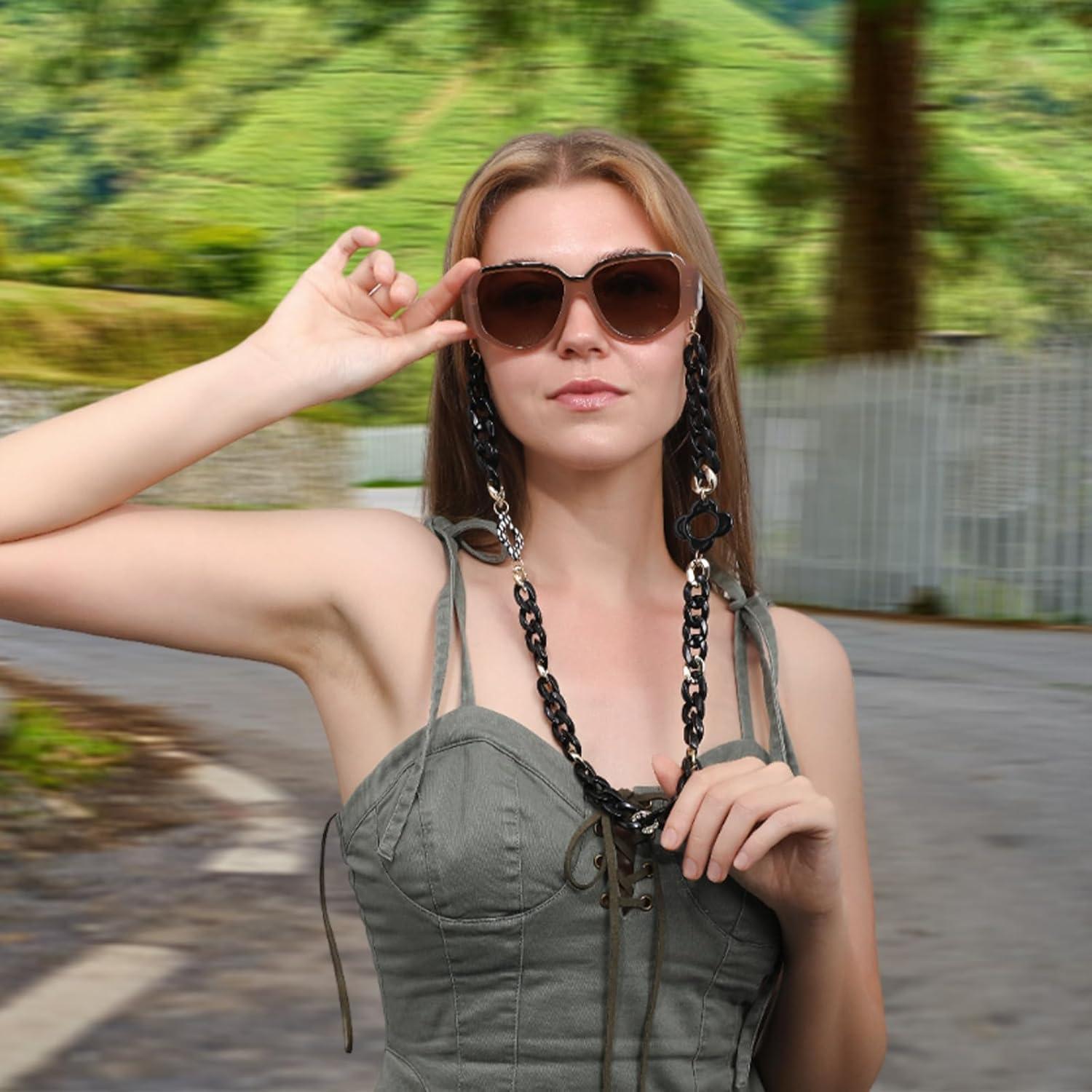 Cadena de Gafas Acrílicas Unisex GC10002-C1 Soporte Ajustable