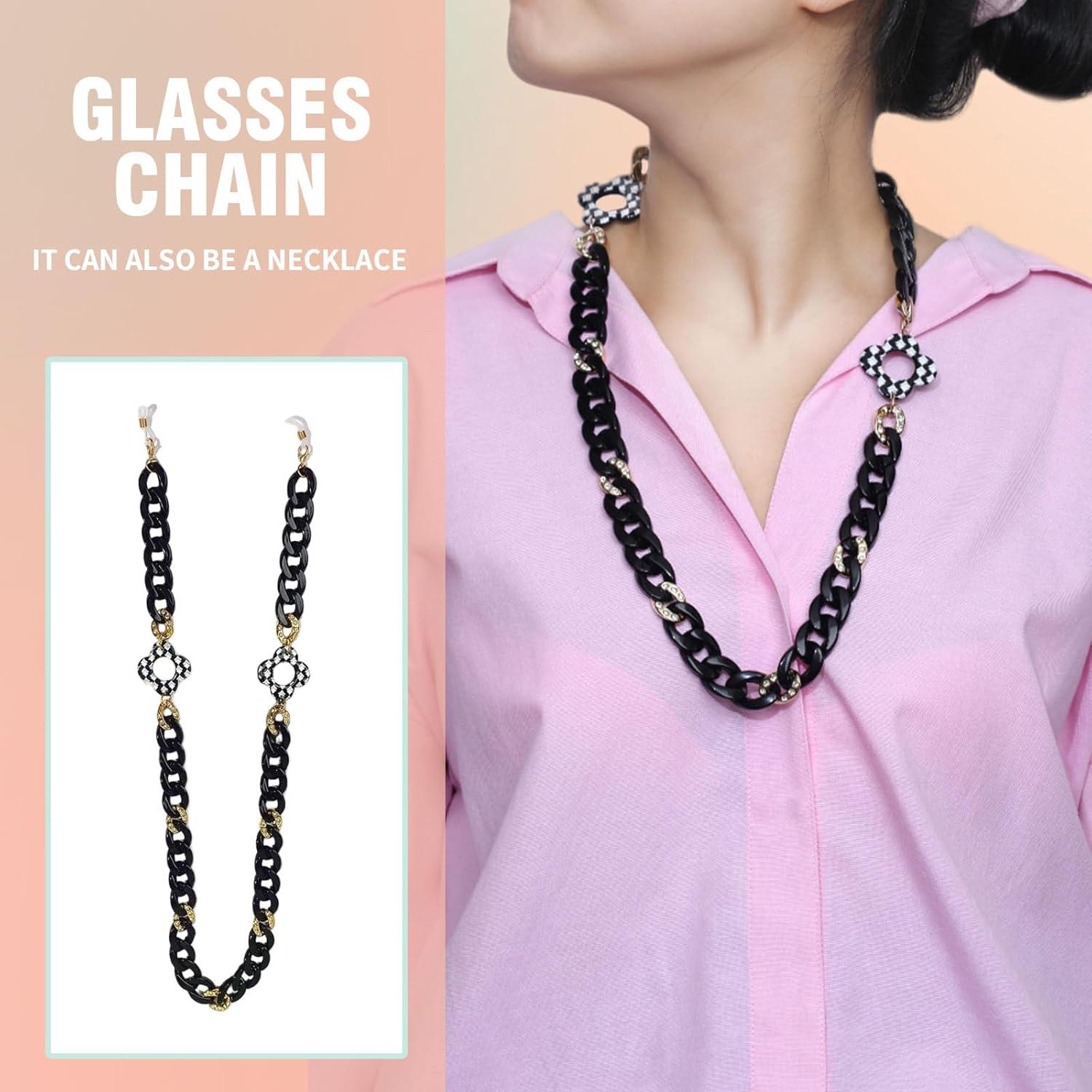 Cadena de Gafas Acrílicas Unisex GC10002-C1 Soporte Ajustable