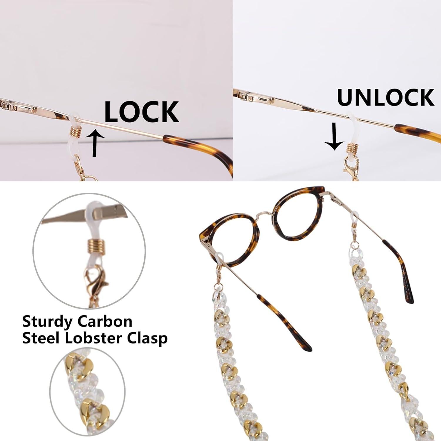 Cadena para Gafas y Máscara Unisex GC10002-C1 Blanco-Dorado