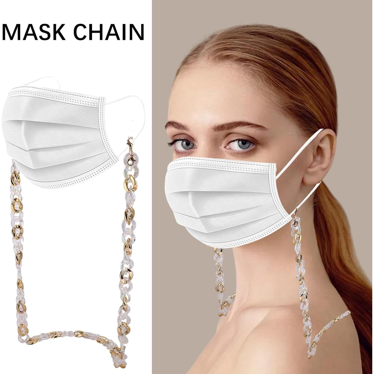 Cadena para Gafas y Máscara Unisex GC10002-C1 Blanco-Dorado
