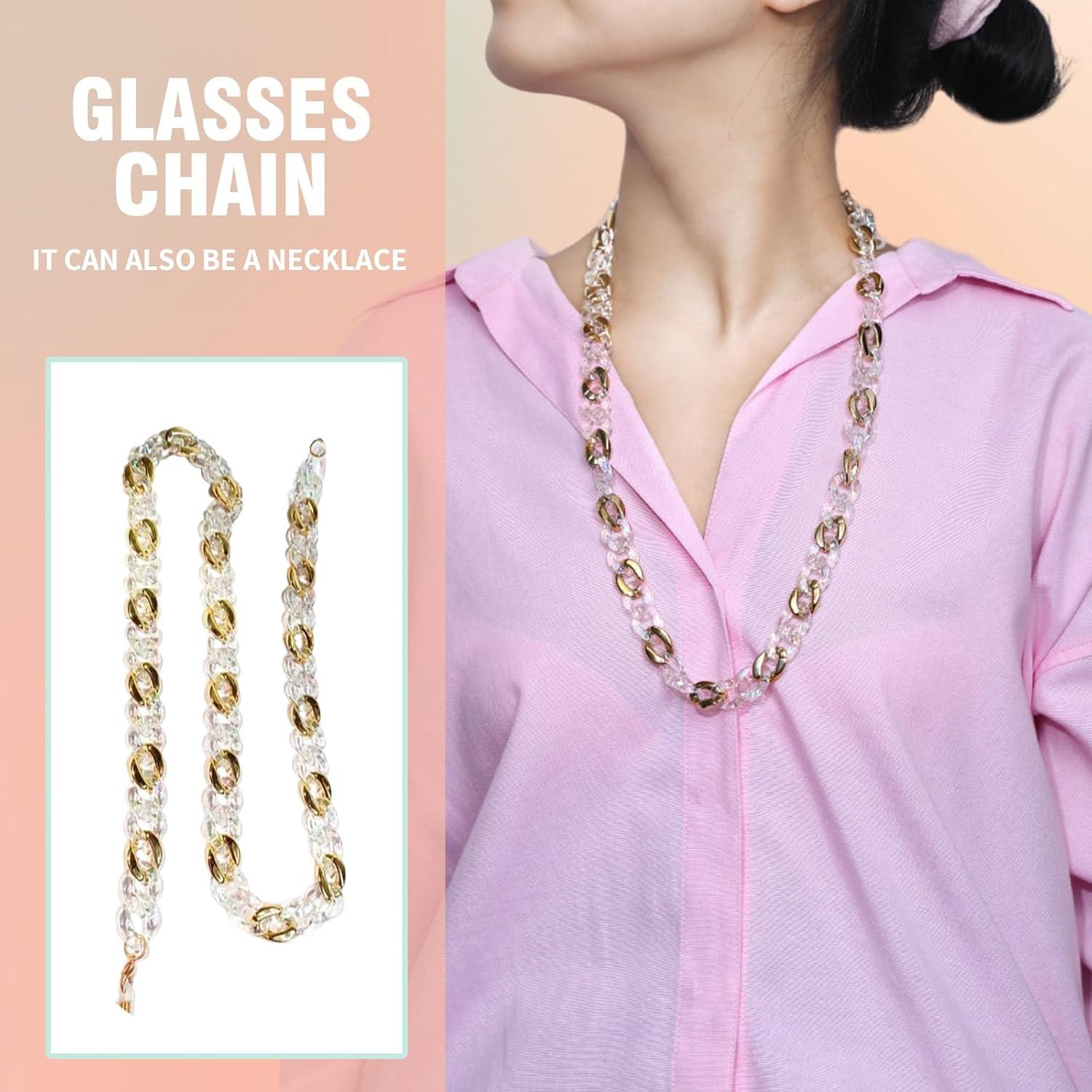 Cadena para Gafas y Máscara Unisex GC10002-C1 Blanco-Dorado