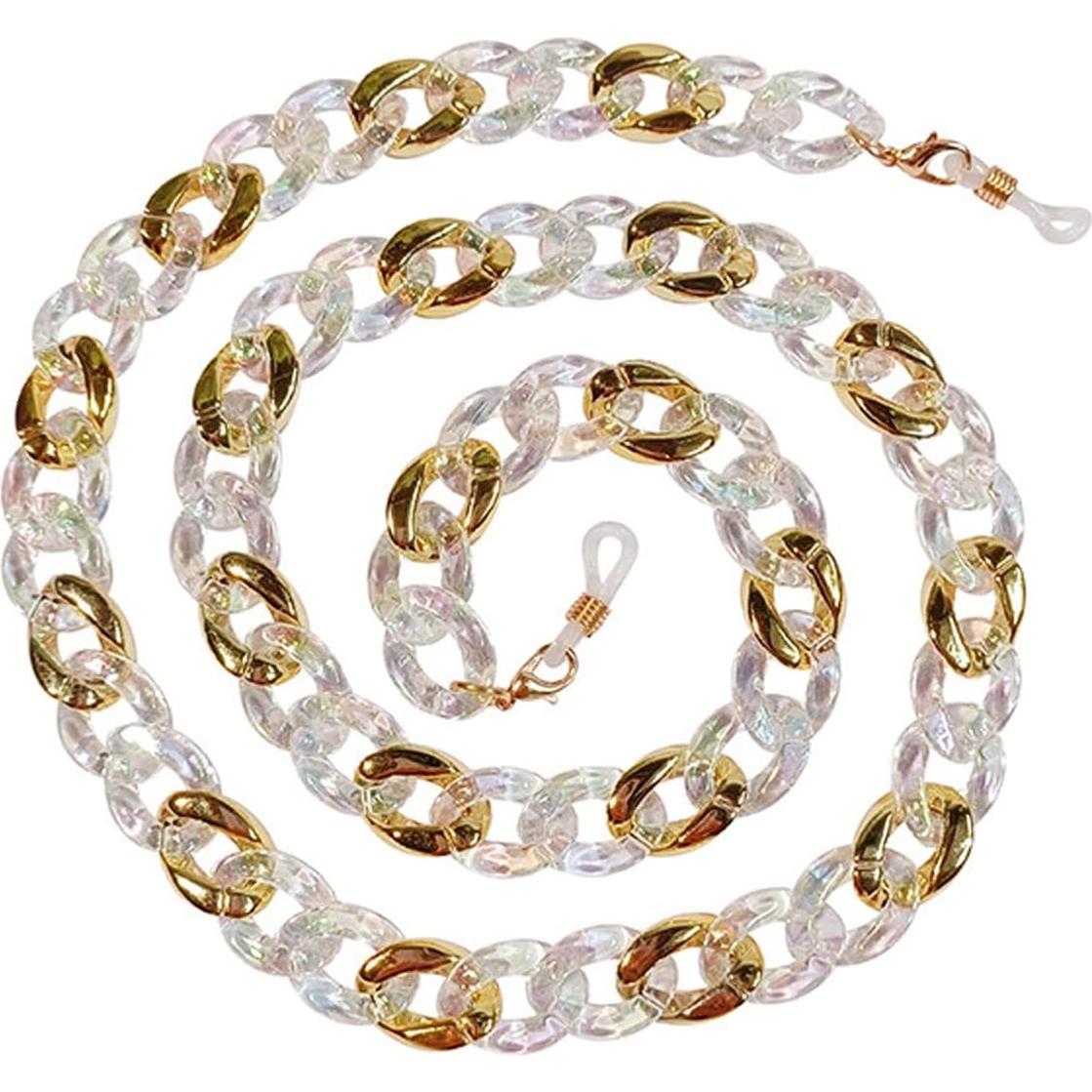 Cadena para Gafas y Máscara Unisex GC10002-C1 Blanco-Dorado