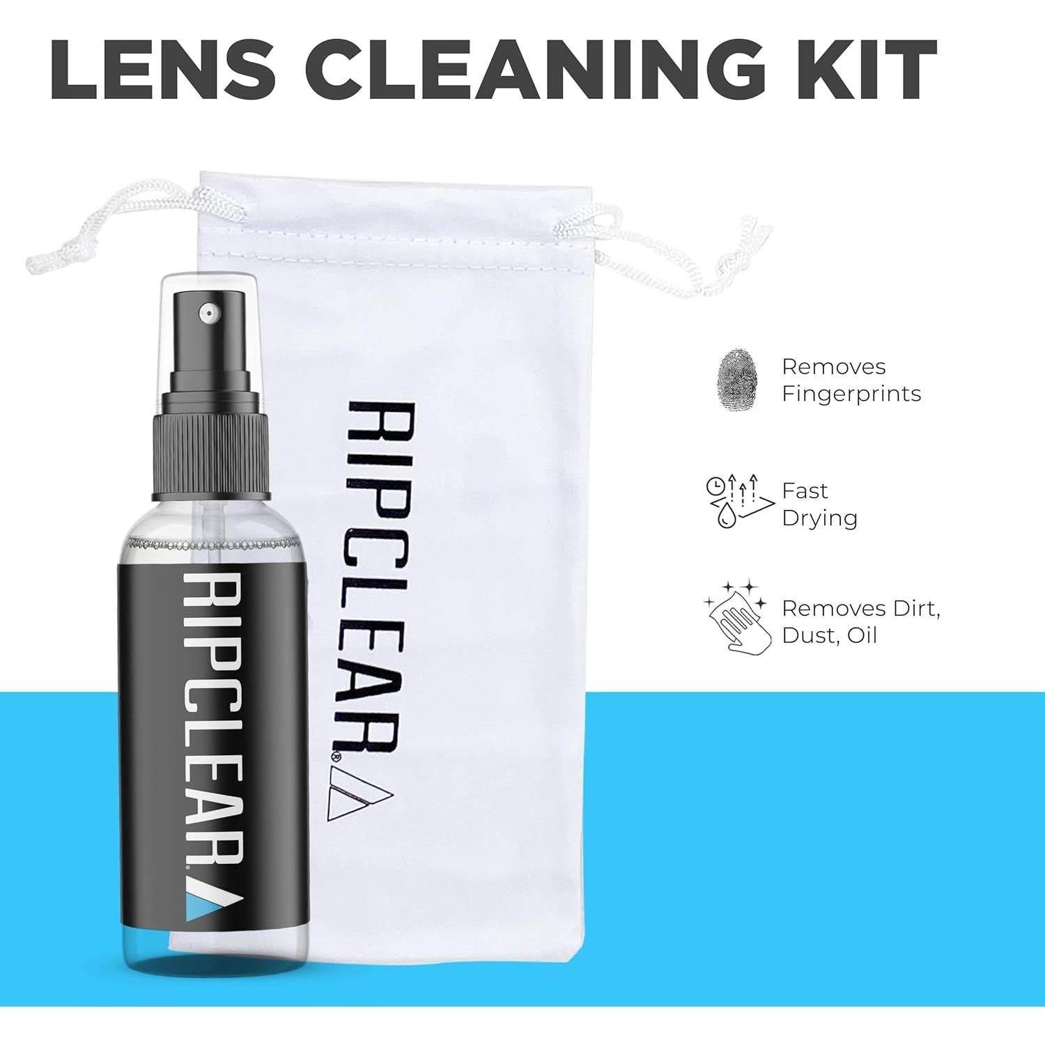 Kit de limpieza RIPCLEAR para gafas de sol con microfibra