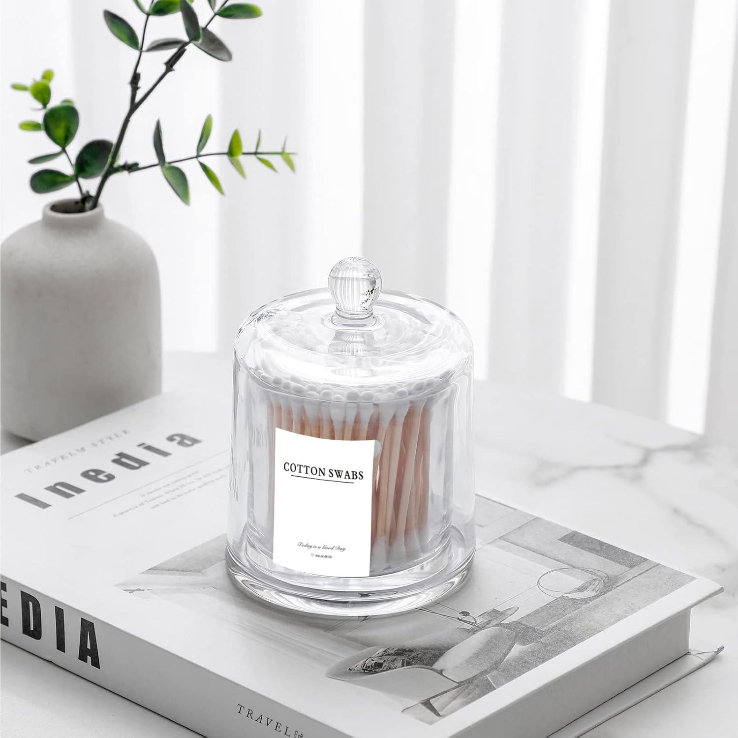 Soporte para Qtip de Vidrio Rejomiik - 2 Pack Organizador Baño