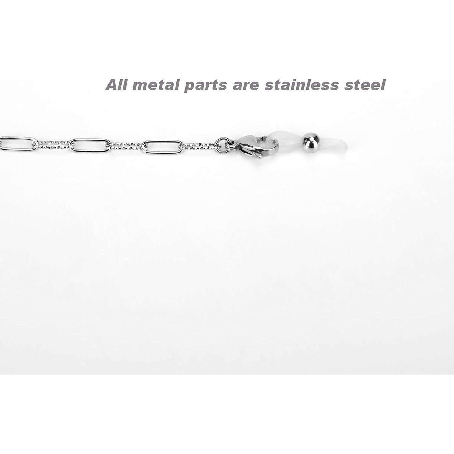 Cadena de Gafas de Acero Inoxidable Hecha a Mano 75 cm