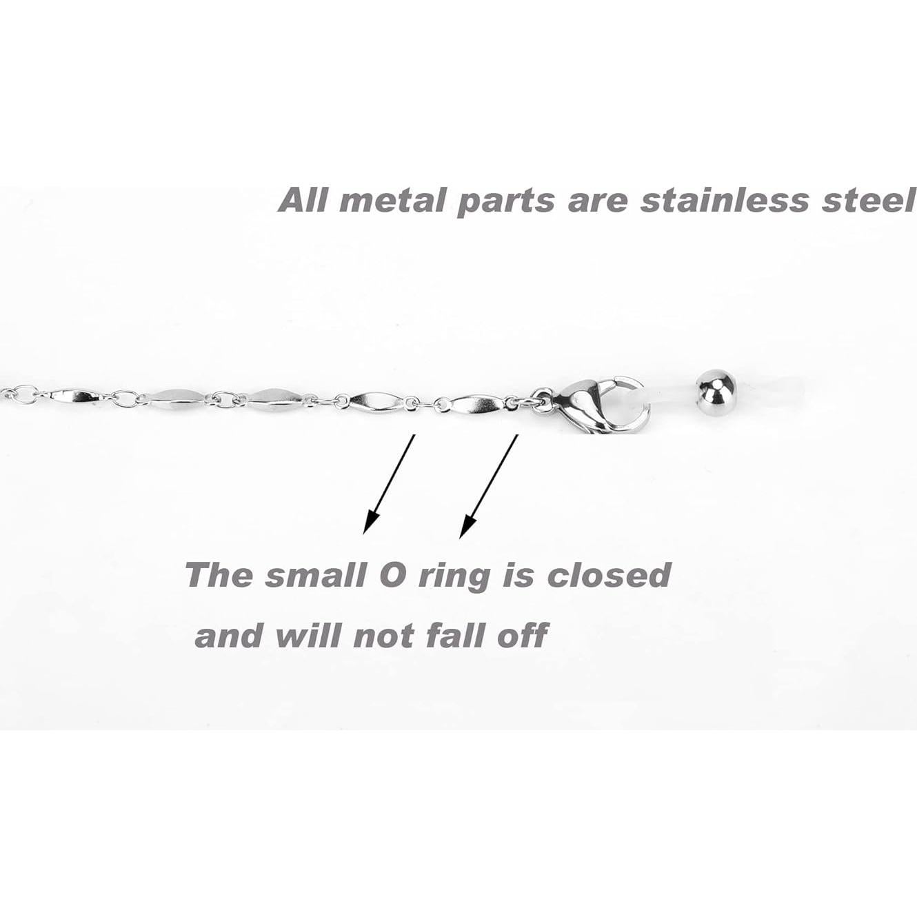 Cadena de Gafas Acero Inoxidable Hecha a Mano 75 cm