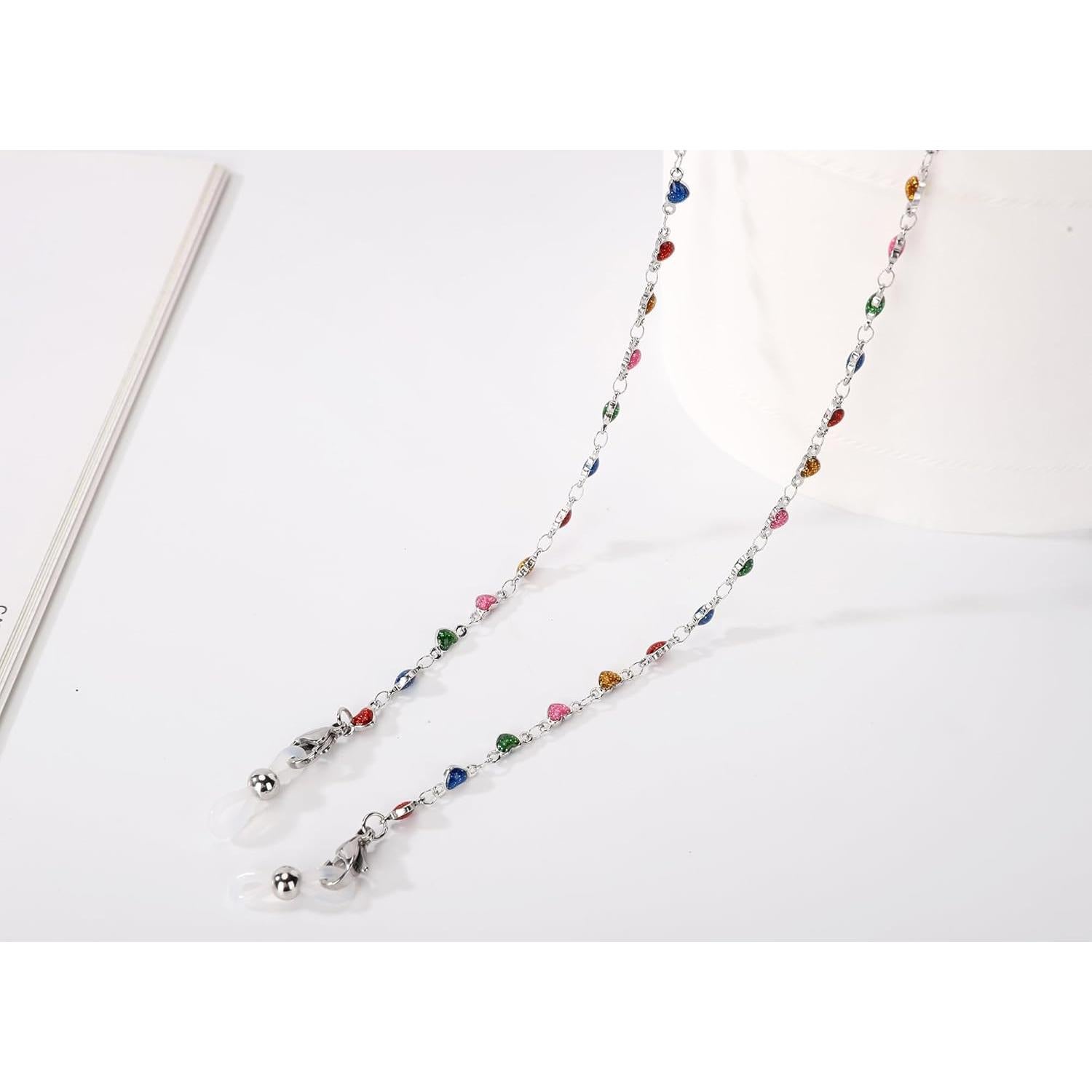 Cadena de Gafas Acero Inoxidable EY-23-12 74.93 cm Perlas