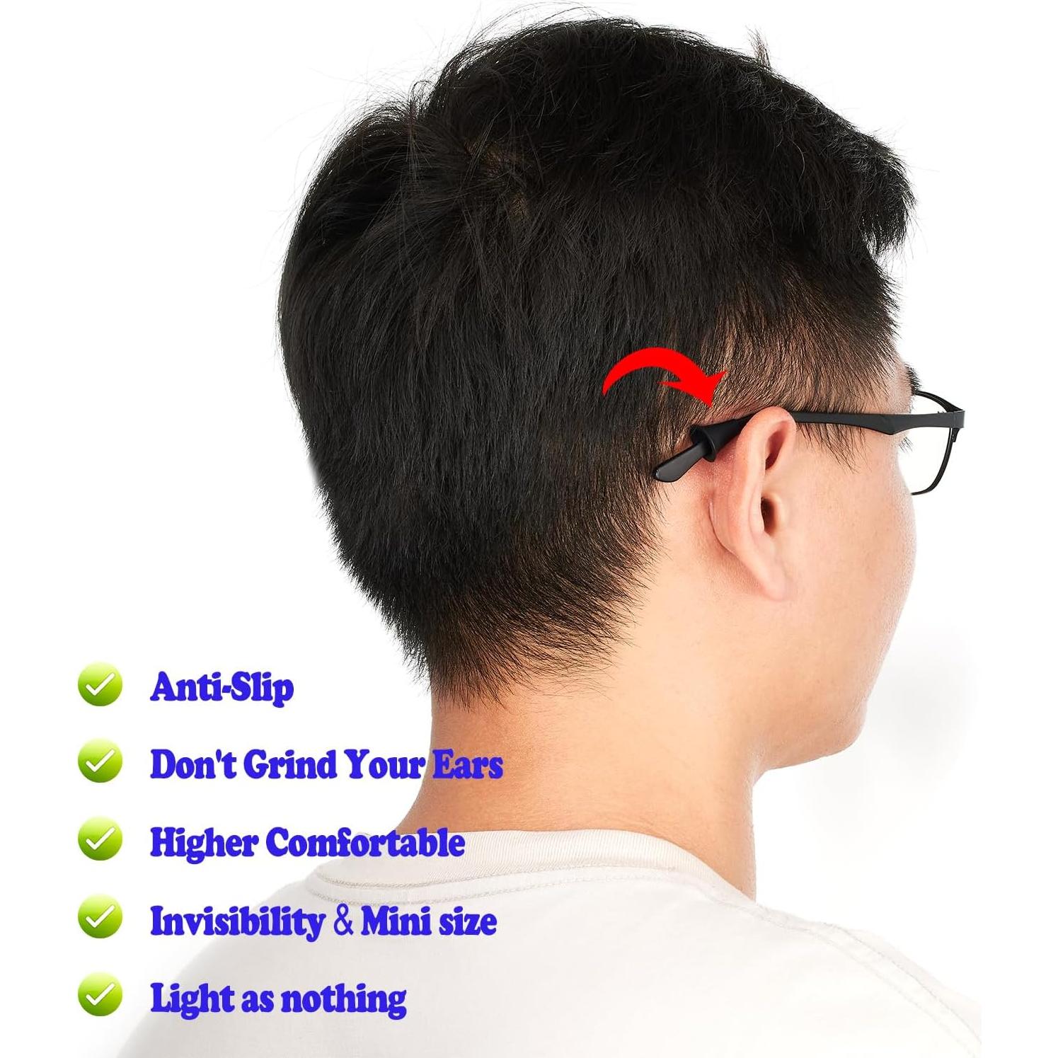 Ganchos para Gafas Antideslizantes Omnful 10 Pares Negros